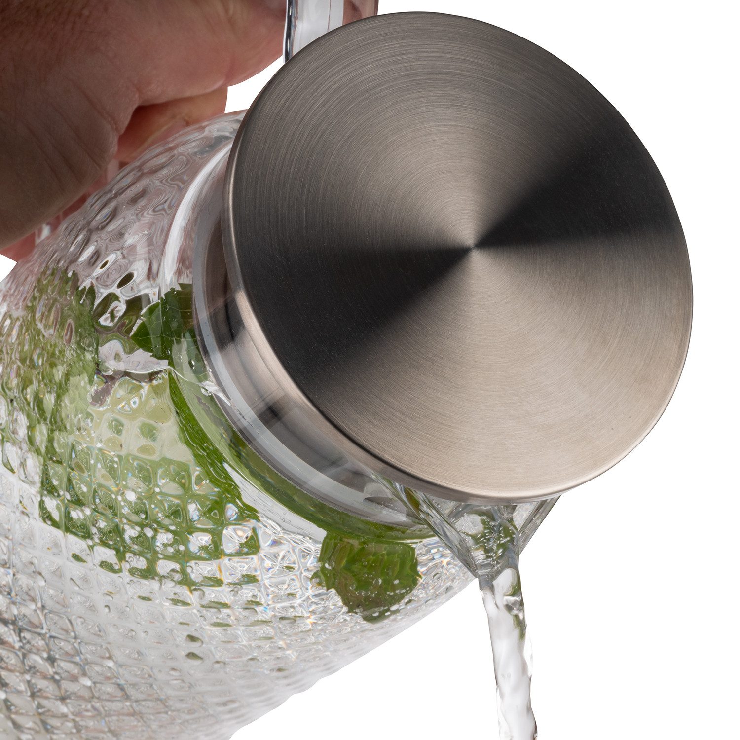 APS Wasserkanne Saft-/ Wasserkanne Ø 10 cm, 1 Liter, 1 l, (1-St), Deckel aus Edelstahl mit Silikondichtung – Bild 4 von 5