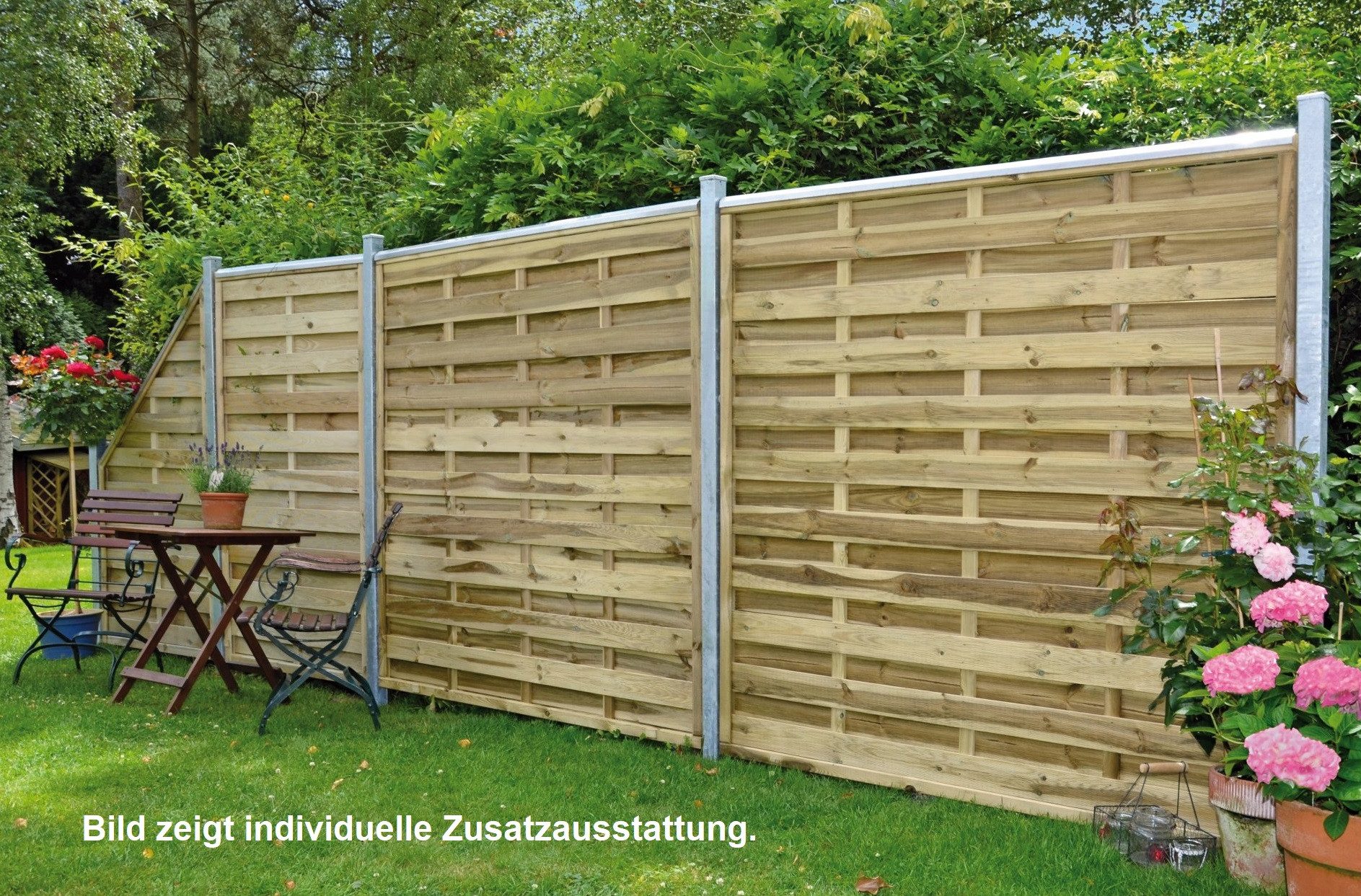 Tetzner & Jentzsch Dichtzaun Atlanta 1, (Set), 4 Elemente, LxH: 595x180 cm
