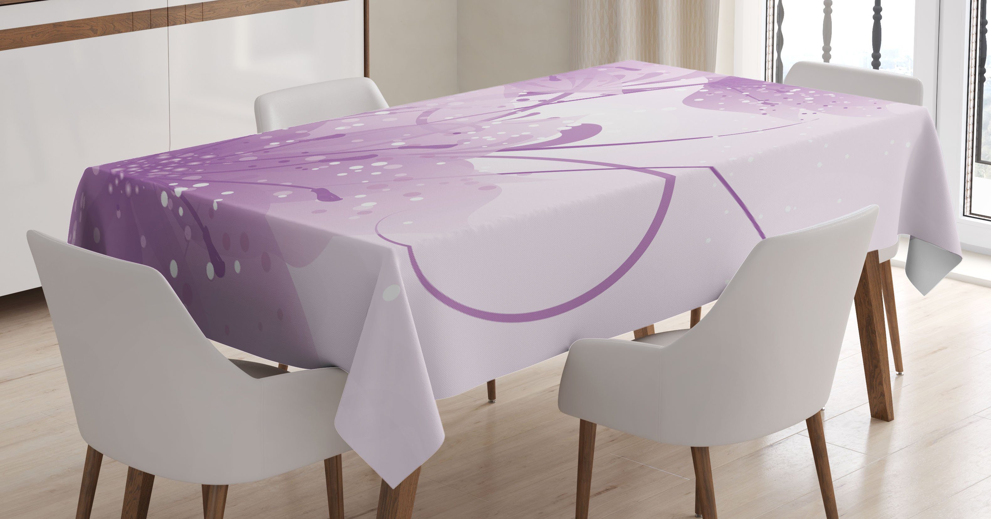 Abakuhaus Tischdecke Farbfest Waschbar Für den Außen Bereich geeignet Klare Farben, Lila Vector Blumen Schmetterling | Tischdecken