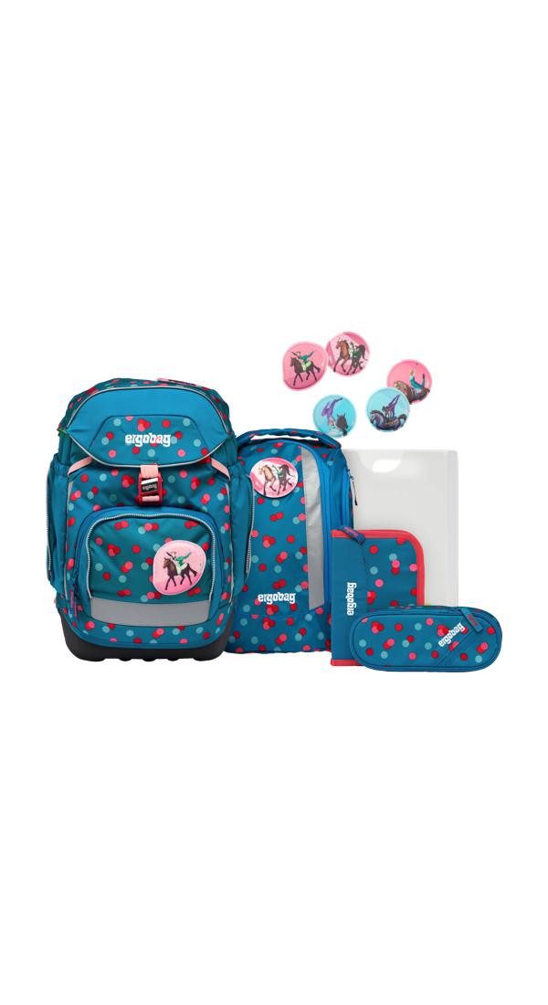 ergobag Schulranzen pack Set (6-tlg., 6-teiliges Set), größenverstellbares Rückensystem