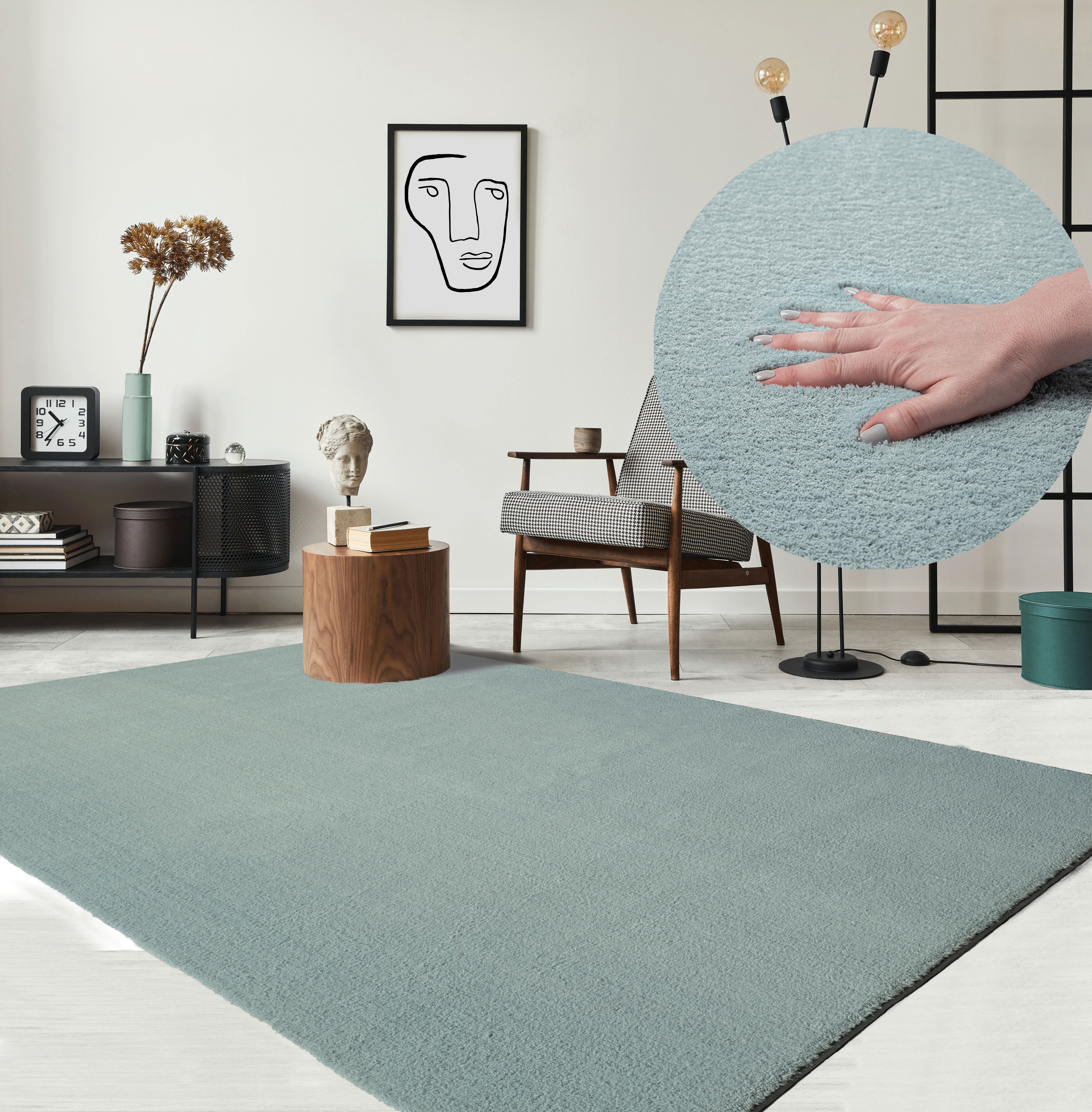 Teppich Relax, Wohnzimmer Teppich, Anti-Rutsch Unterseite, Waschbar,  Kurzflor, the carpet, Rechteck