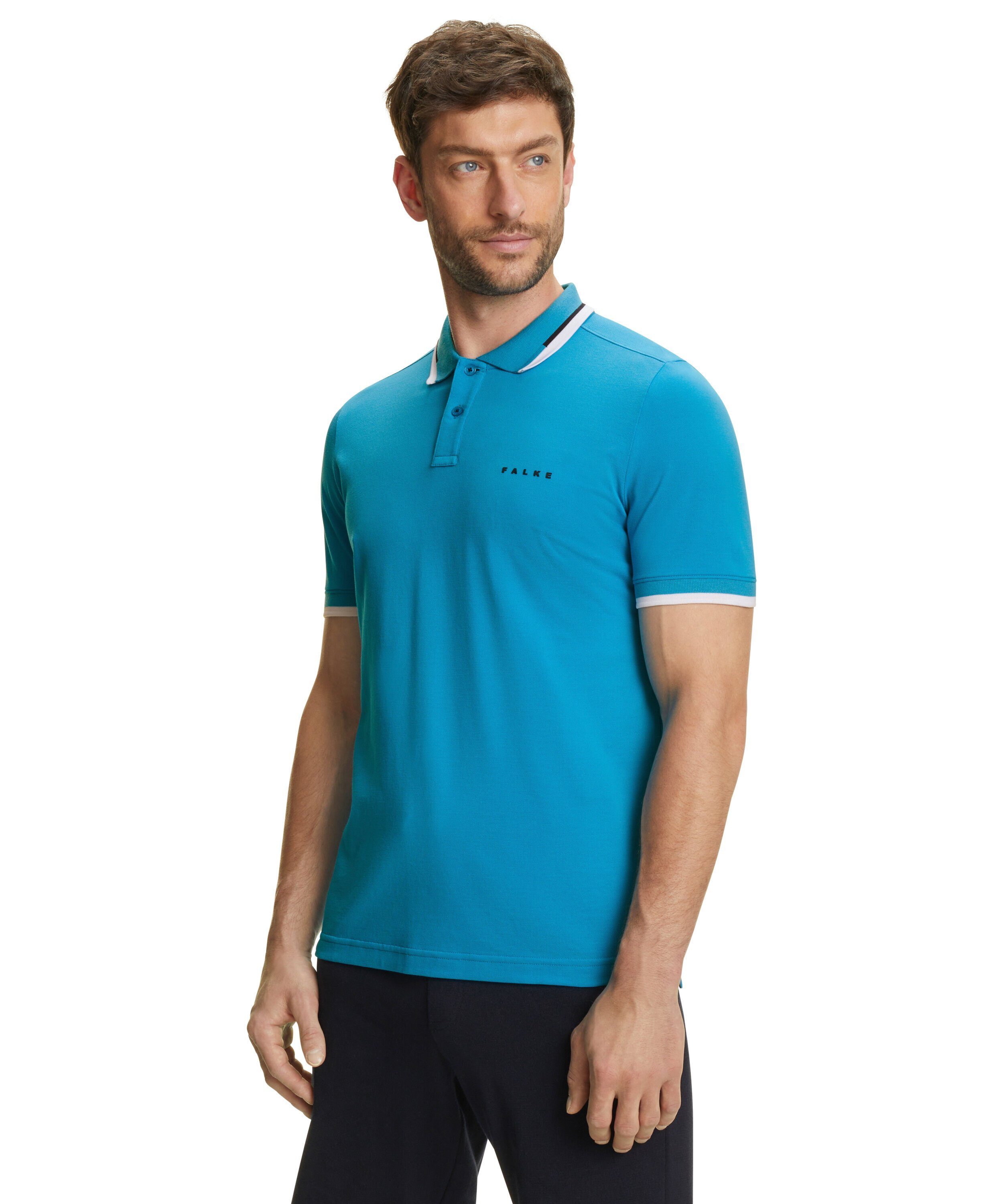 FALKE Poloshirt aus hochwertiger Pima-Baumwolle ocean (6836)