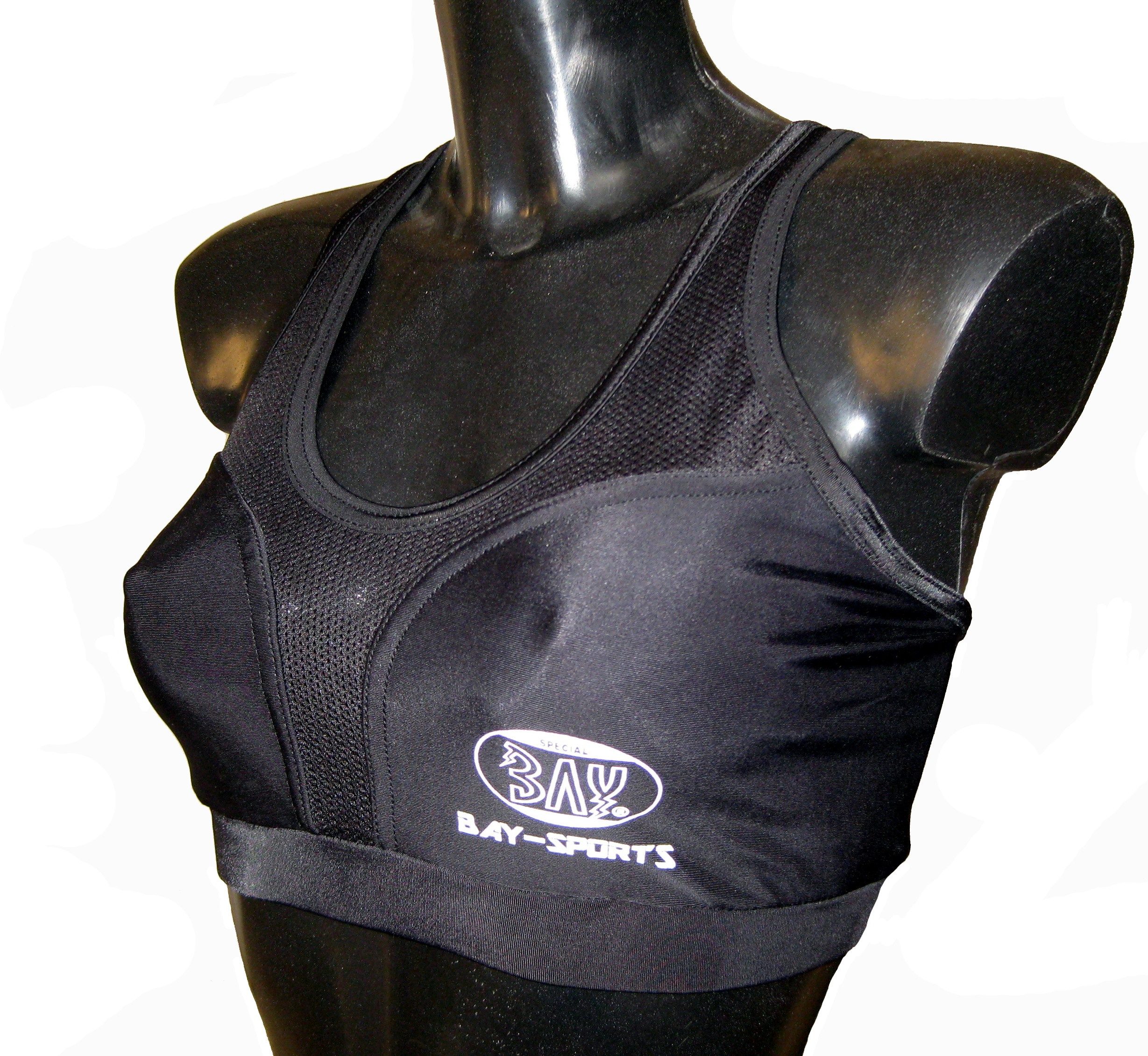 BAY-Sports Set: Sport-Bustier Oberteil Brustschutz Topp Tang Top für Damen Brustschutz Schalen Guard (Stück) Sport BH mit Taschen zum Einstecken von Schutzschalen