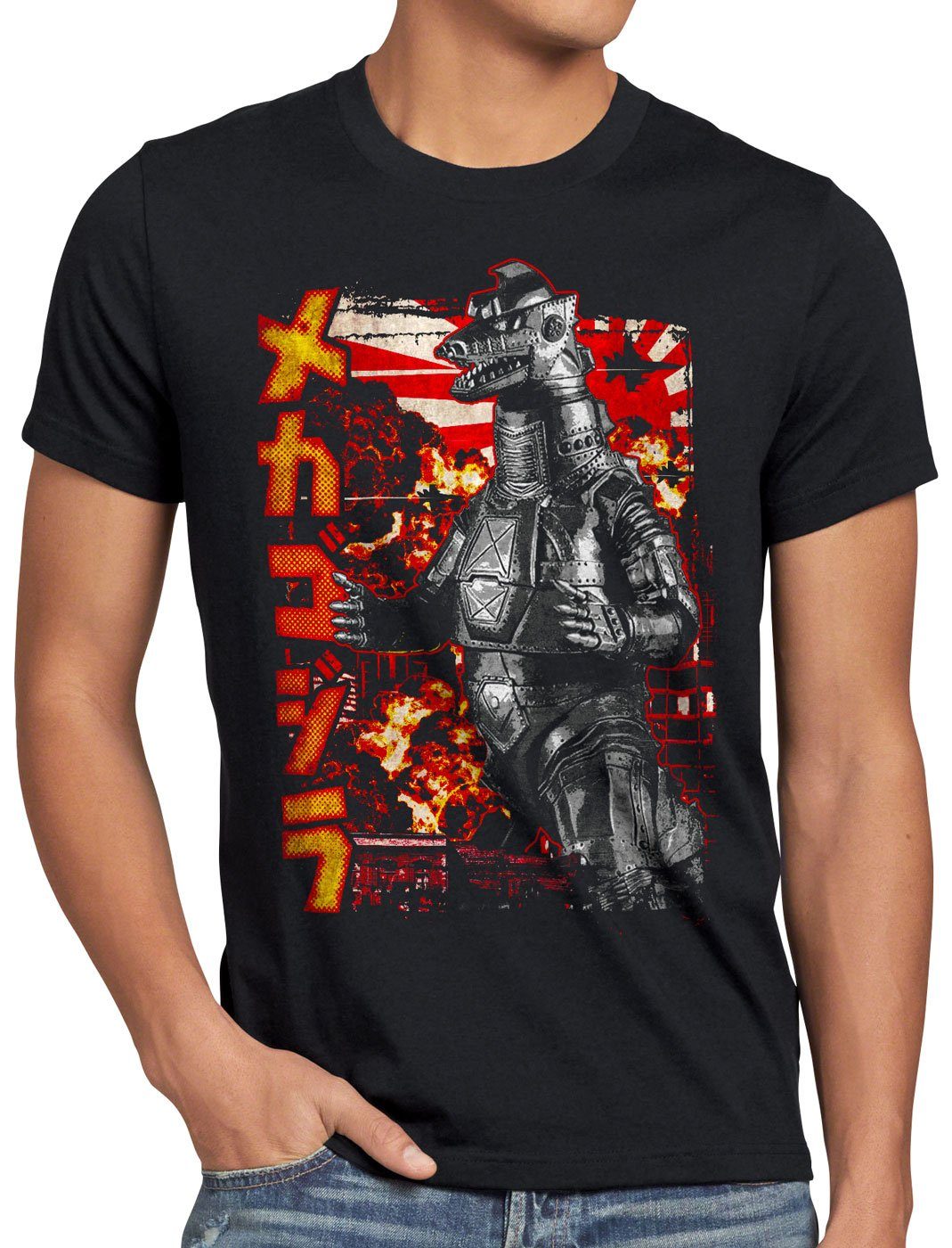 style3 Print-Shirt Herren T-Shirt Mechagojira kaiju japan monster