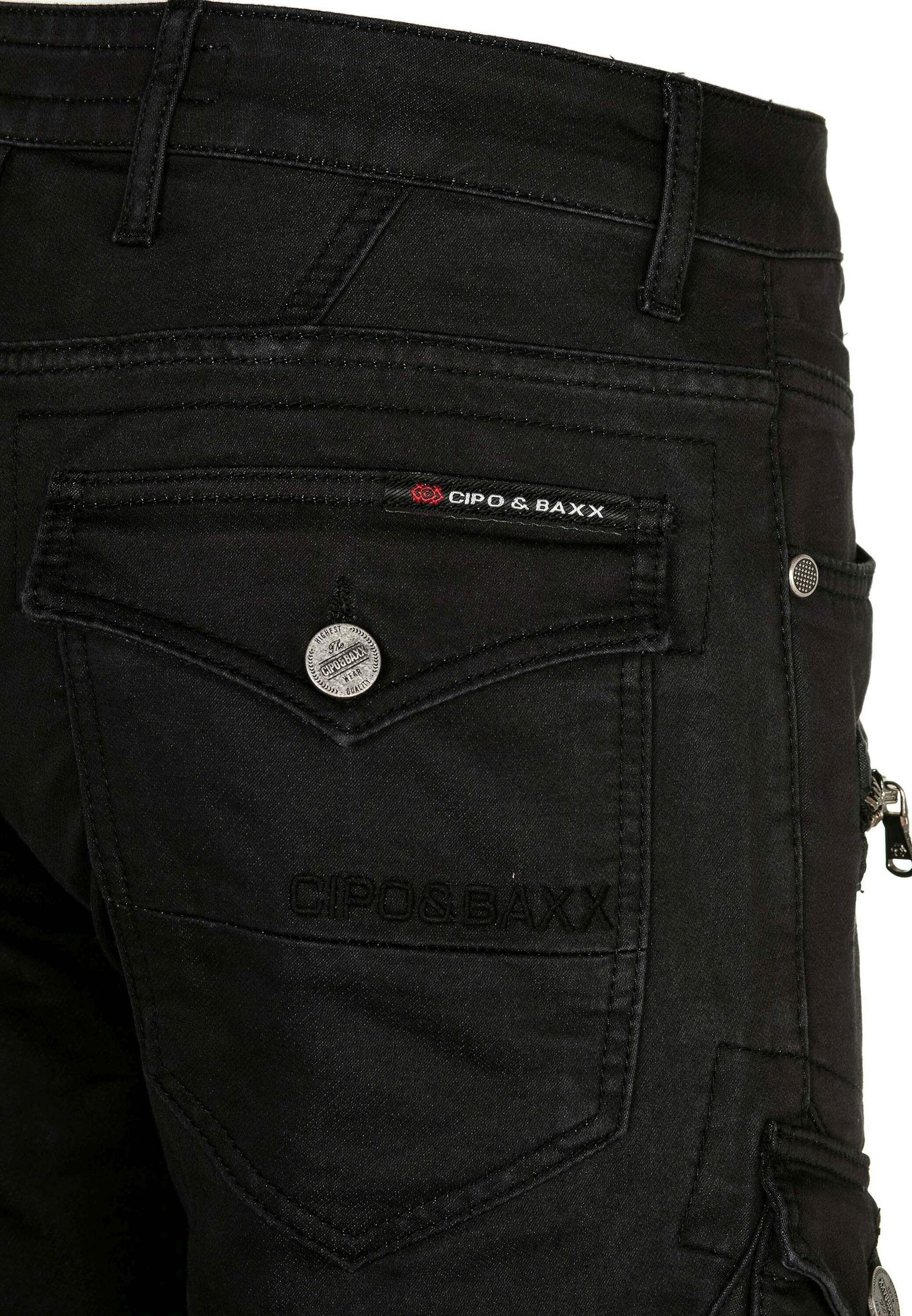 Cipo & Baxx Cargojeans Jeans im angesagten Biker-Stil, CD-424