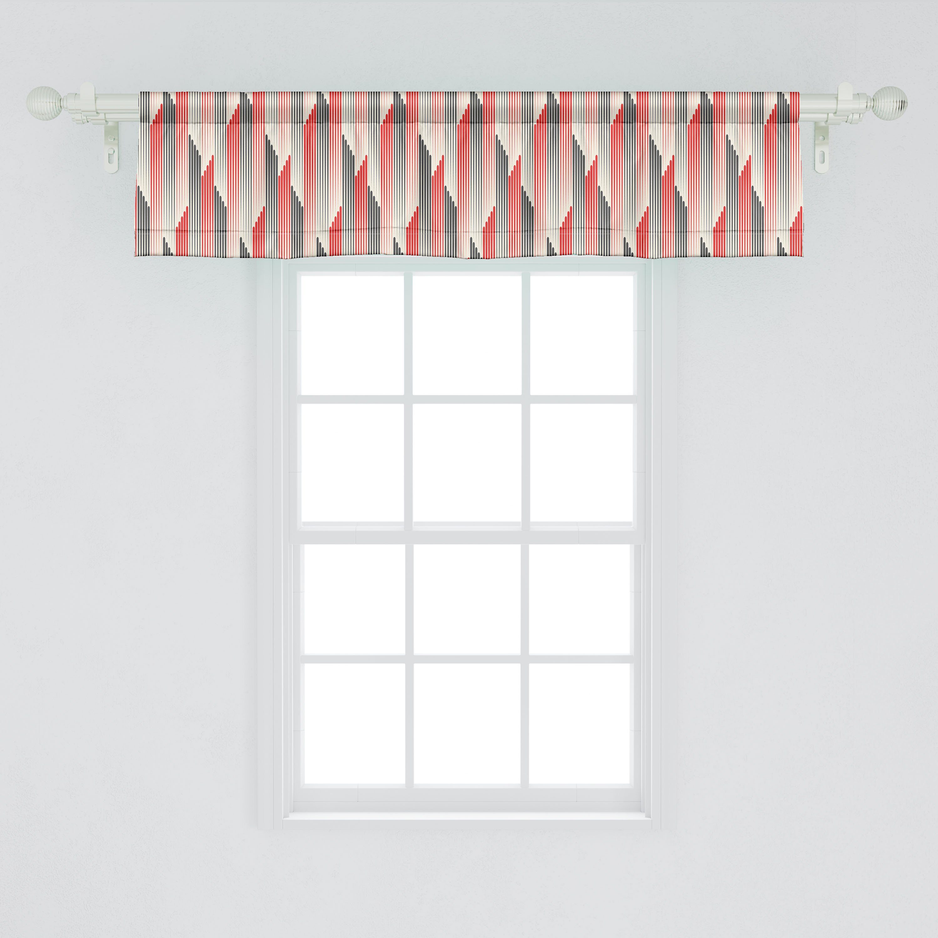 Scheibengardine Vorhang Volant Küche Dekor Microfaser, Schlafzimmer Abakuhaus, Stangentasche, mit für Abstrakt Streifen Vertikale