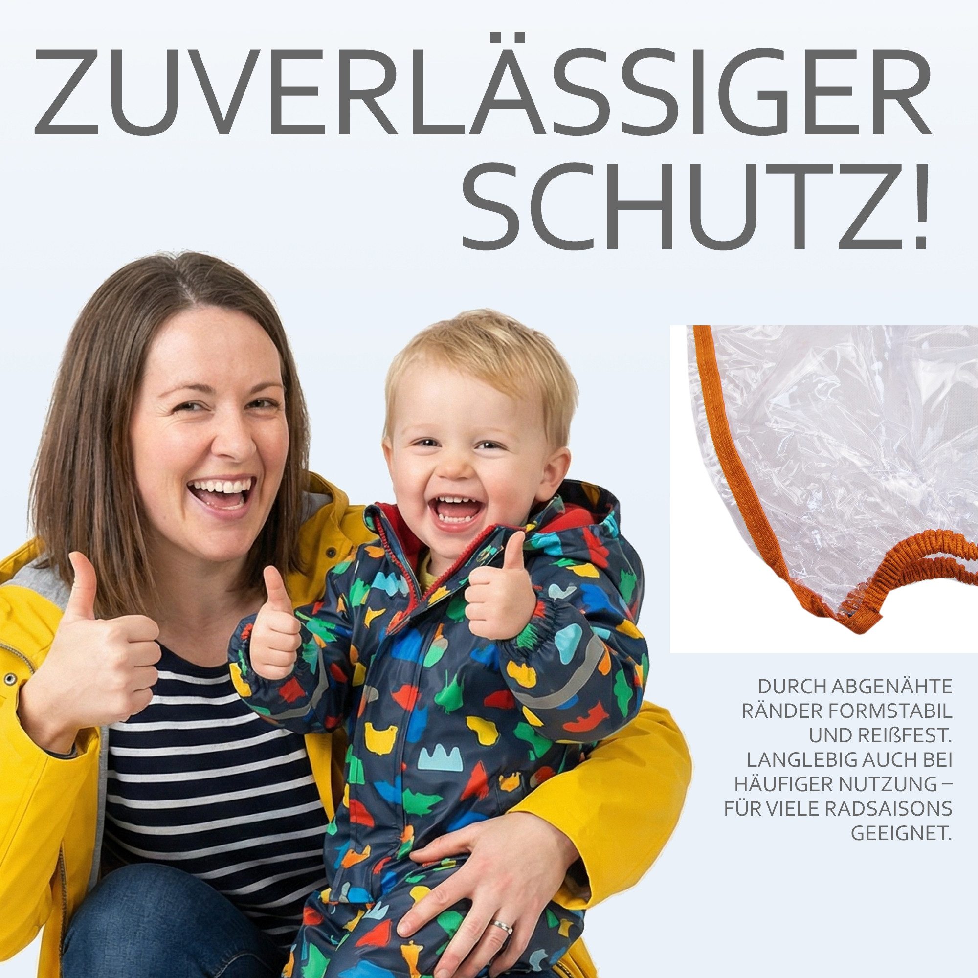 BambiniWelt by Rafael K. Fahrradkindersitz Regenschutz Regenhaube Regenverdeck für Kinder-Fahrradsitz universal, Regenverdeck für Kinderfahrradsitz