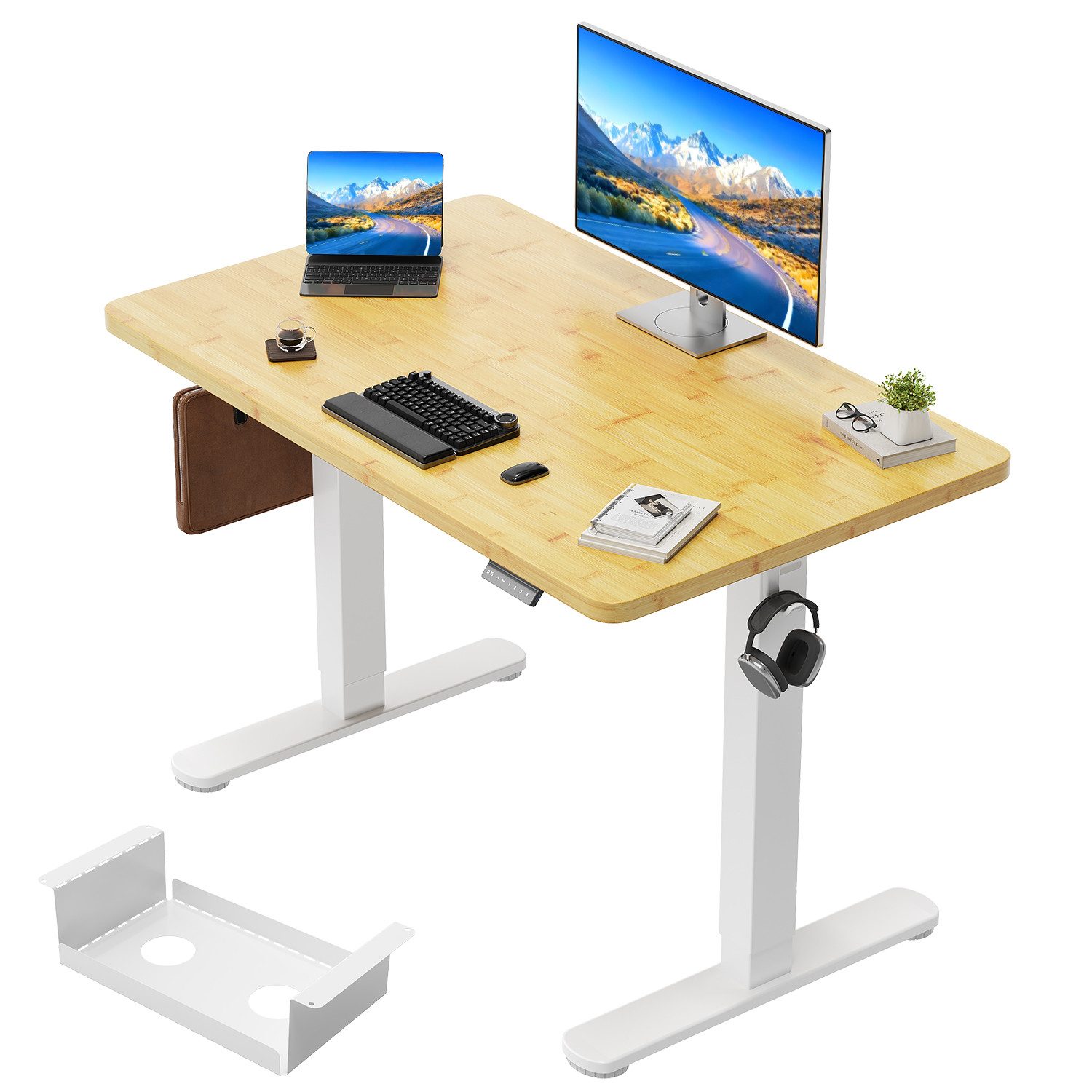 HOMALL Schreibtisch Höhenverstellbarer Schreibtisch mit 4-stufiger Höhenspe günstig online kaufen