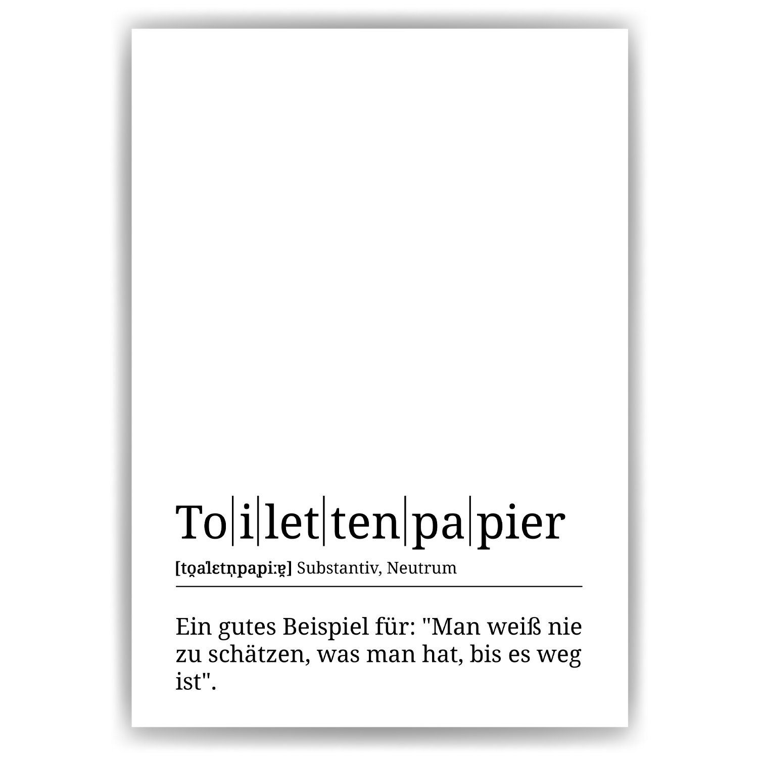 Tigerlino Poster Toilettenpapier Definition Wandbild Kunstdruck Badezimmer