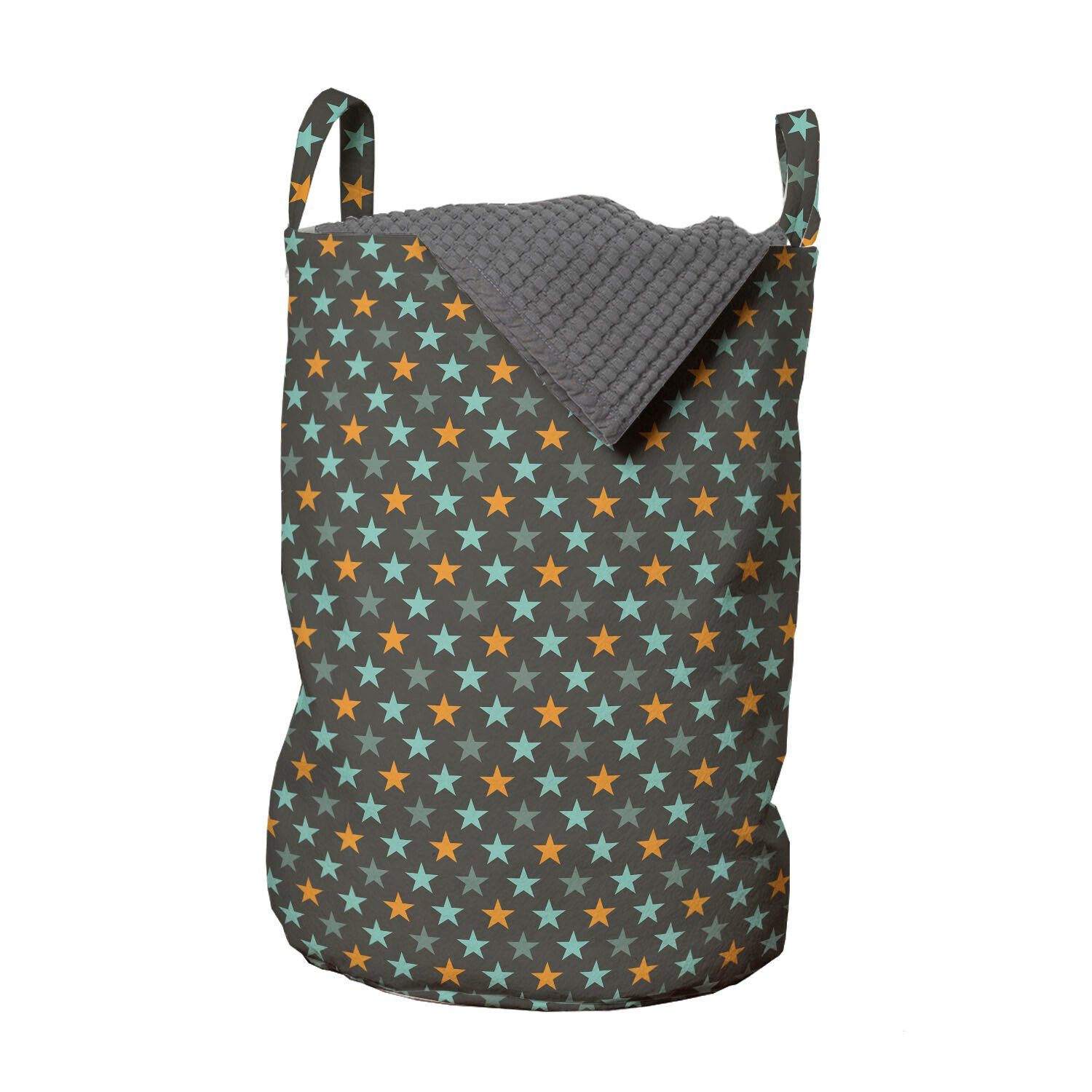 Wäschesäckchen kleines Kordelzugverschluss Wäschekorb für Symmetrische Star Abakuhaus Muster mit Griffen Waschsalons,