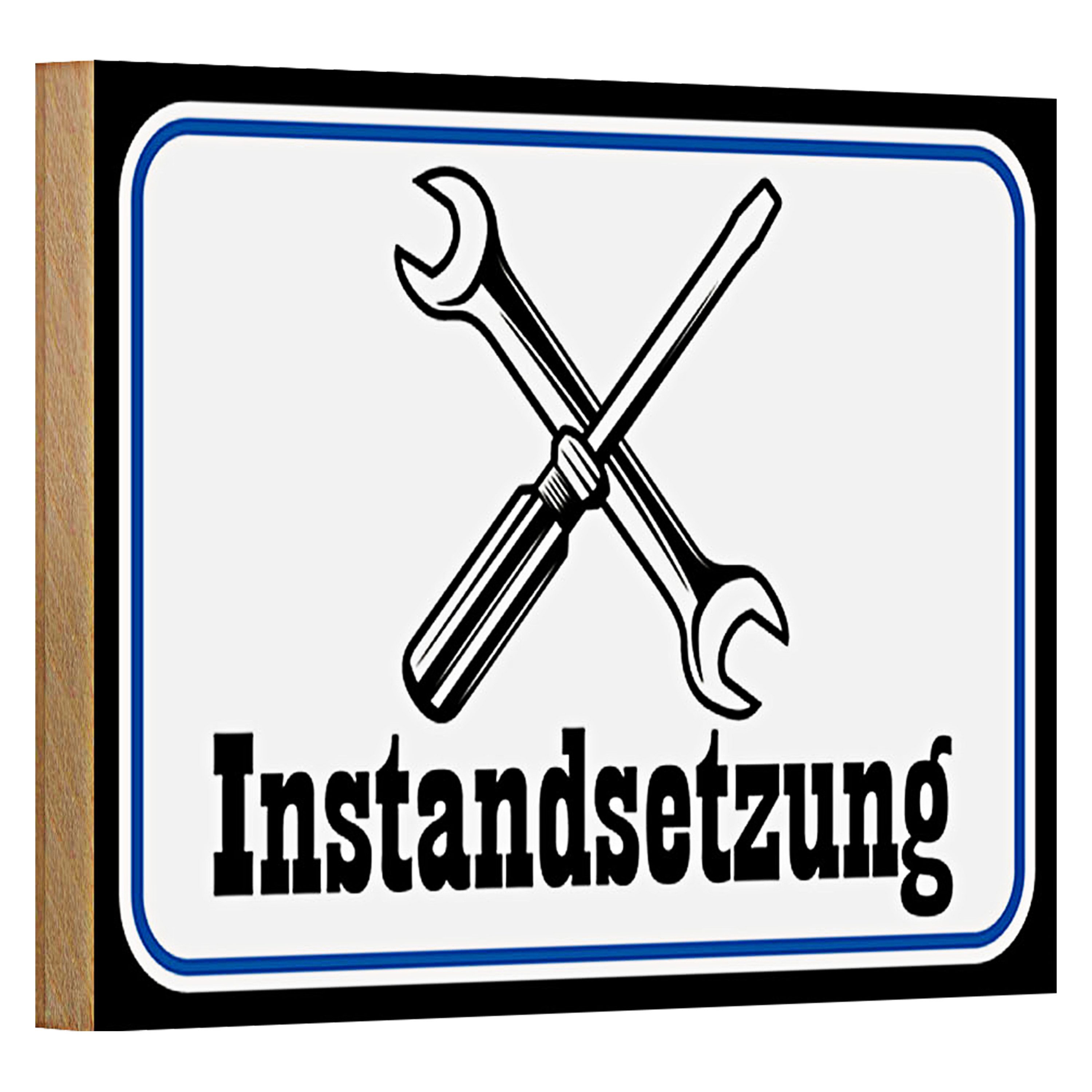 Roomando Holzbild Spruch 18x12cm Instandsetzung Reparatur