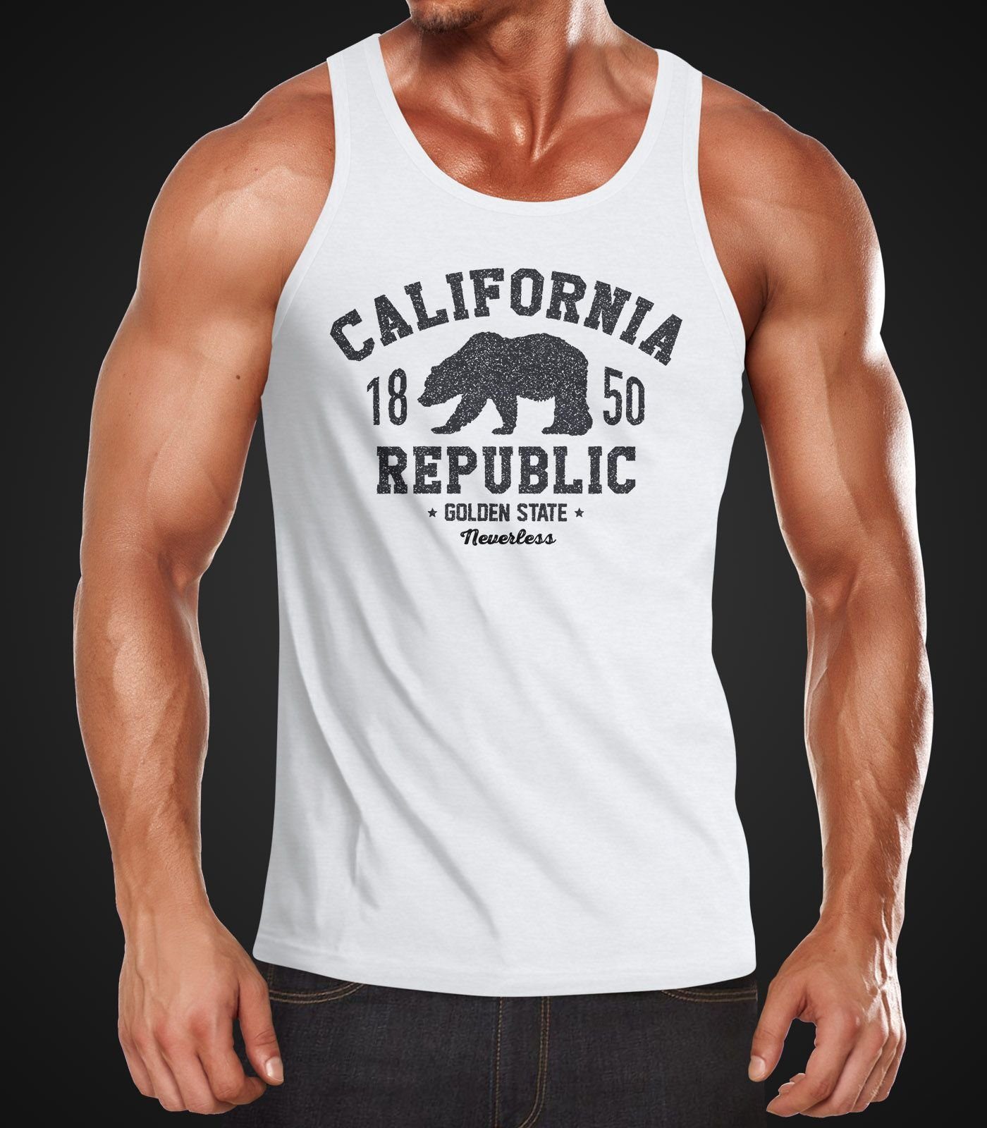 Neverless Tanktop Herren Tank-Top California Republic günstig online kaufen