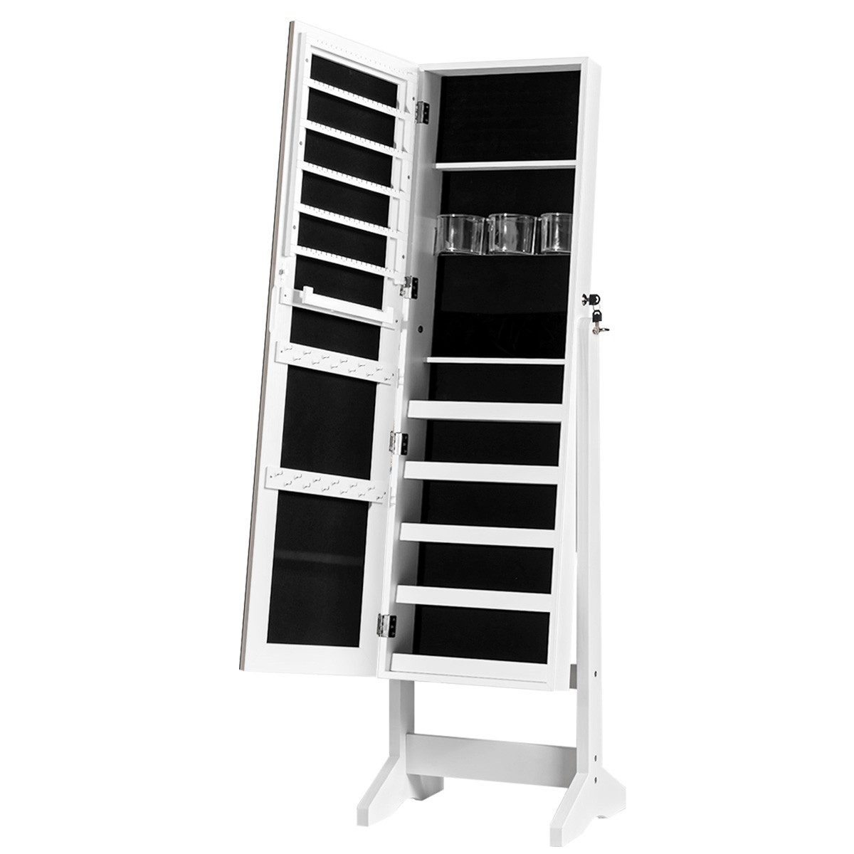 COSTWAY Schmuckschrank abschließbar&Neigungsverstellbar