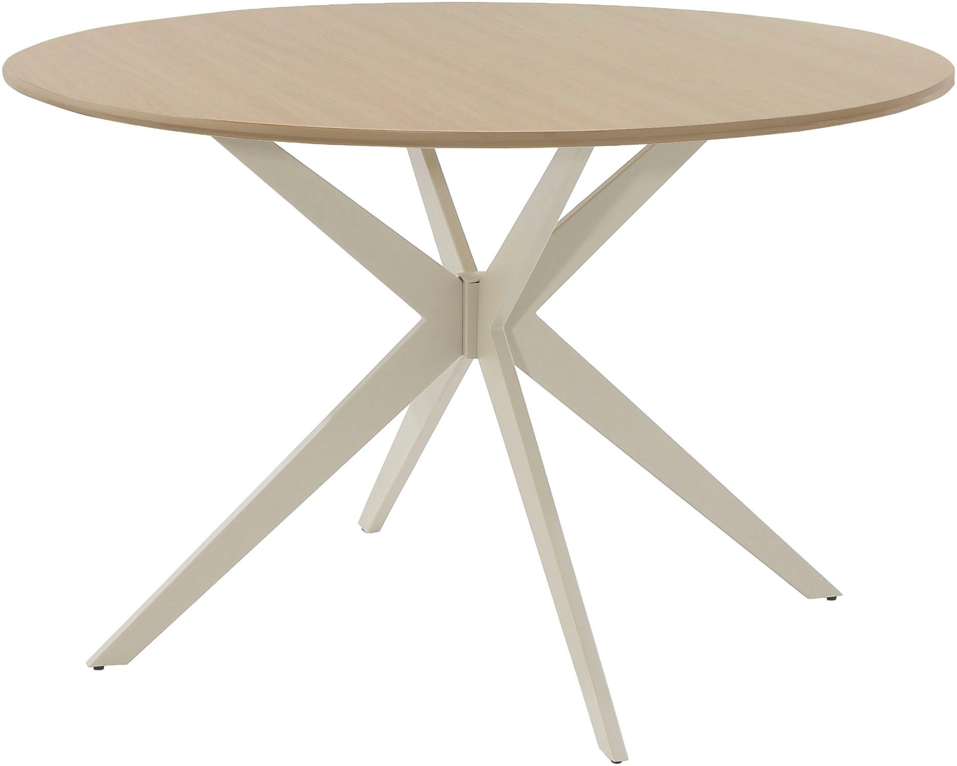 Jockenhöfer Gruppe Esstisch Kopenhagen, rund, melaminbeschichtet, 120 cm Durchmesser, platzsparend, Eiche hell
