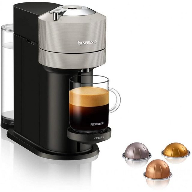 Nespresso Kapselmaschine Krups XN 910 B Vertuo Next – Kapselmaschine – light grey