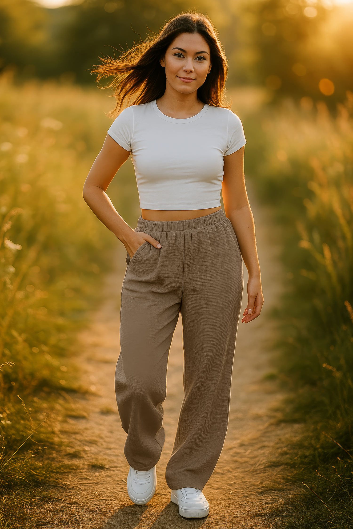 Reichstadt Stoffhose Damen Musselin Hose 25RSW082 günstig online kaufen