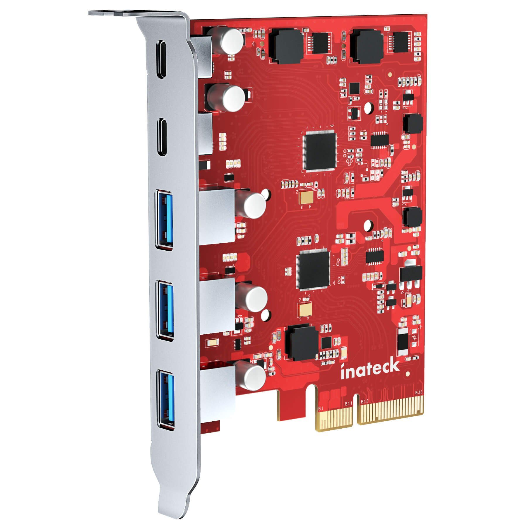 Inateck PCIe zu USB 3.2 Karte mit 20 Gbit/s Bandbreite 3A+2C Ports PC-Controller