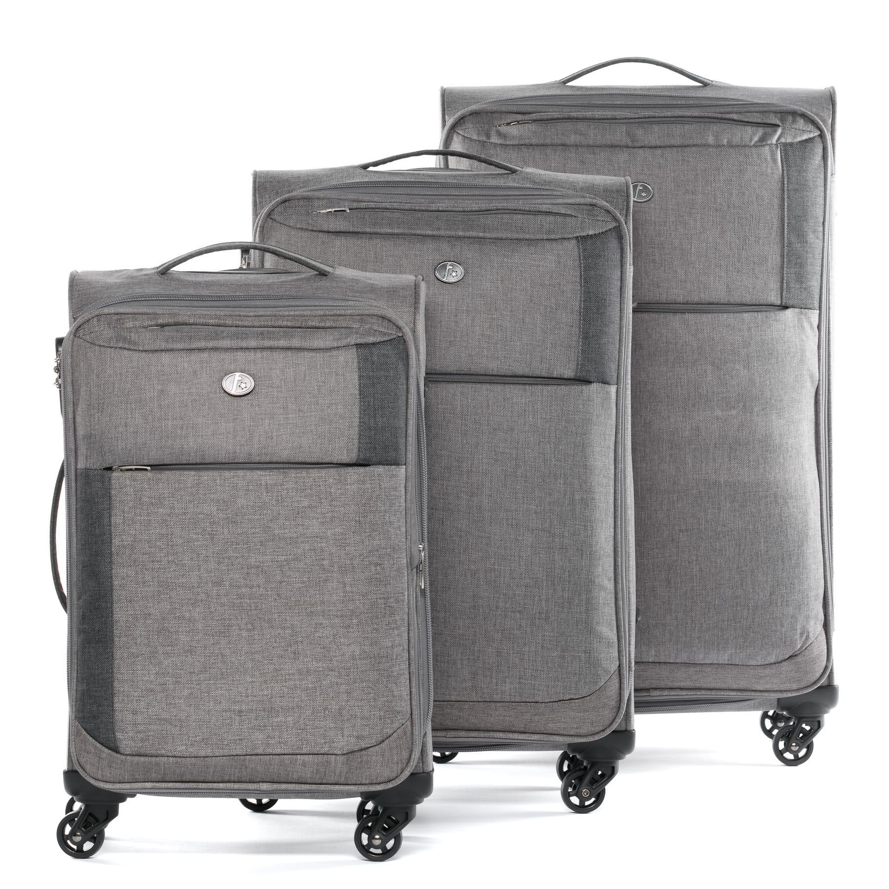 4 Koffer erweiterbar Trolley FERGÉ Reisekoffer Kofferset Set, 3er Rollen, teilig Premium Rollkoffer Saint-Tropez, 3 Weichschale