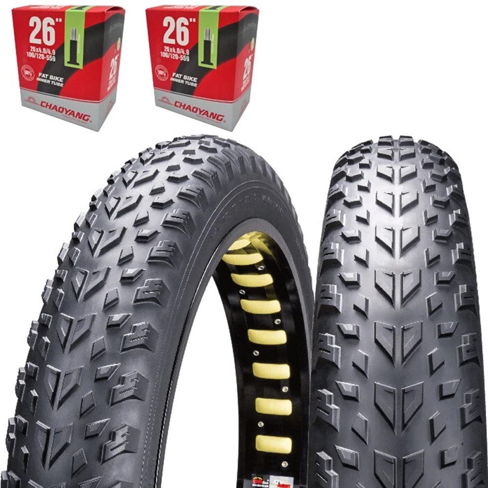 Chaoyang Fahrradreifen 2 Stk Fatbike Reifen Grand Canyon 26x4.0 100-559 inkl. 2 Schläuche SET, (2-tlg)