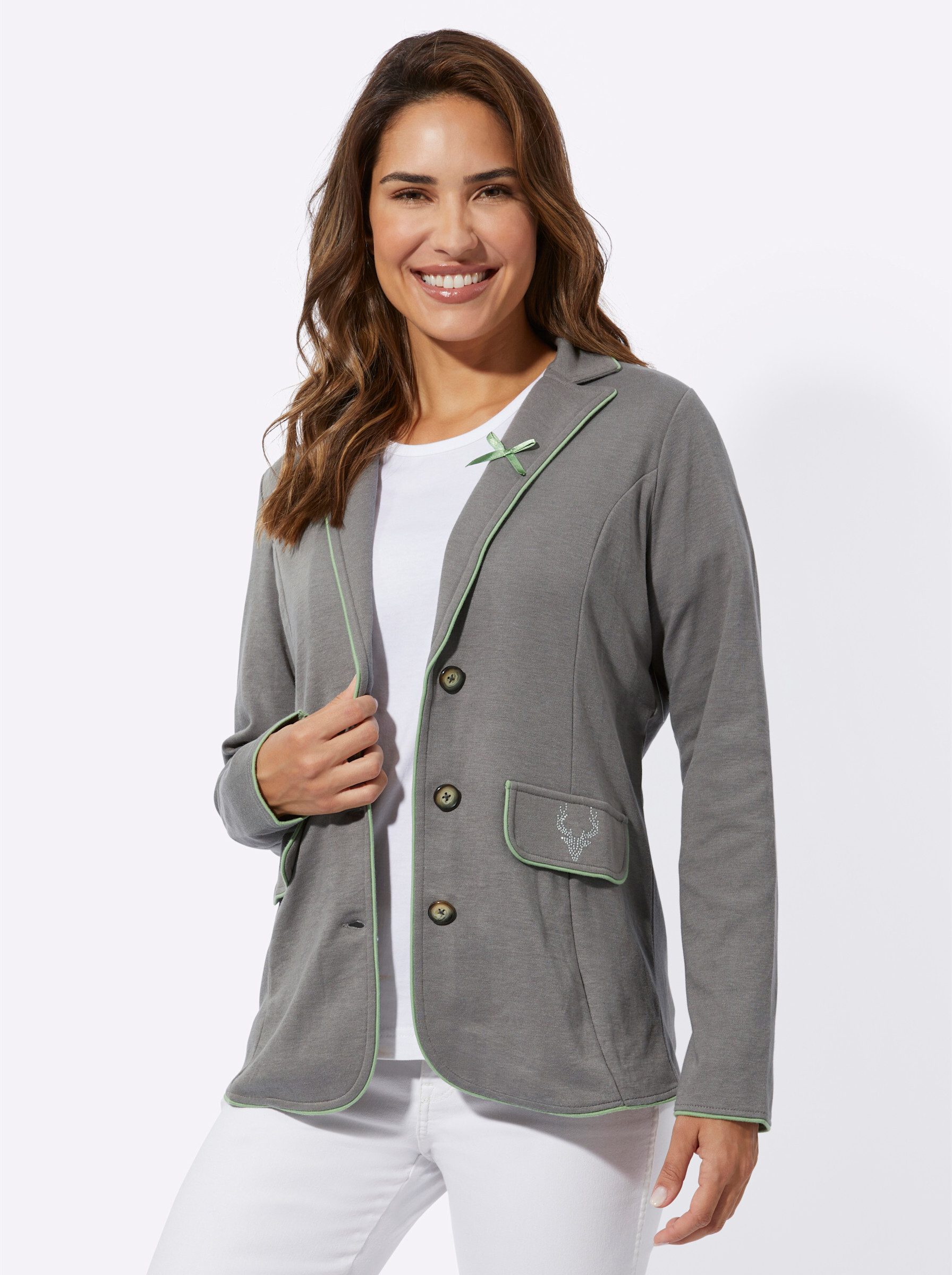 Sieh an! Jerseyblazer Sweatblazer Langarm günstig online kaufen