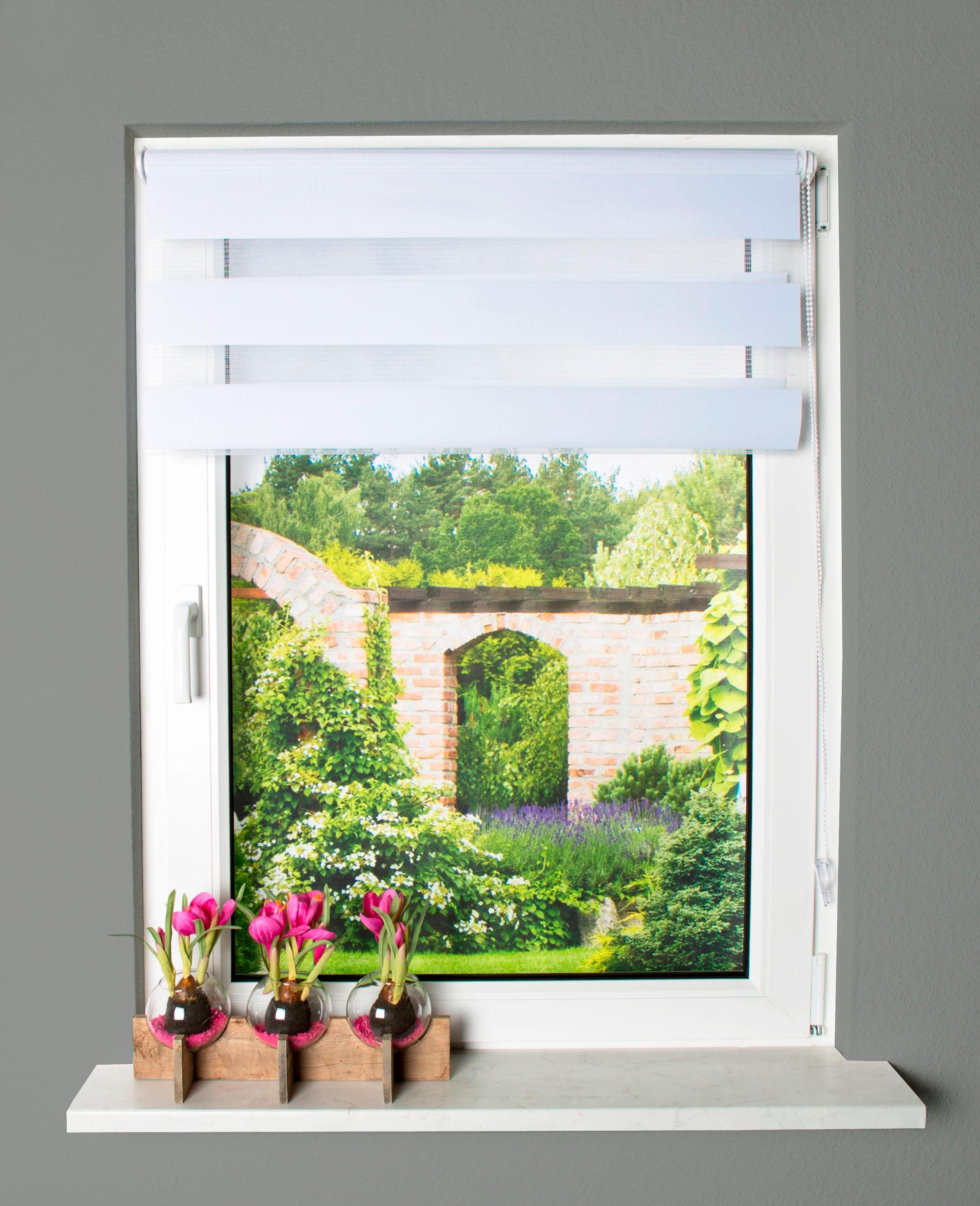 Doppelrollo STRIPES, HOME WOHNIDEEN, Lichtschutz, ohne Bohren, Klemmfix