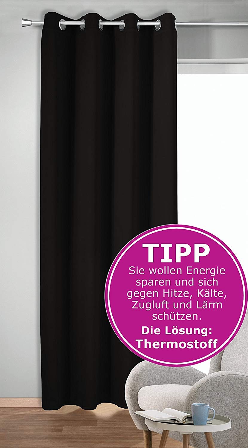 novumfix Verdunkelungsvorhang Sunout/60 schwarz Thermovorhang XXL günstig online kaufen