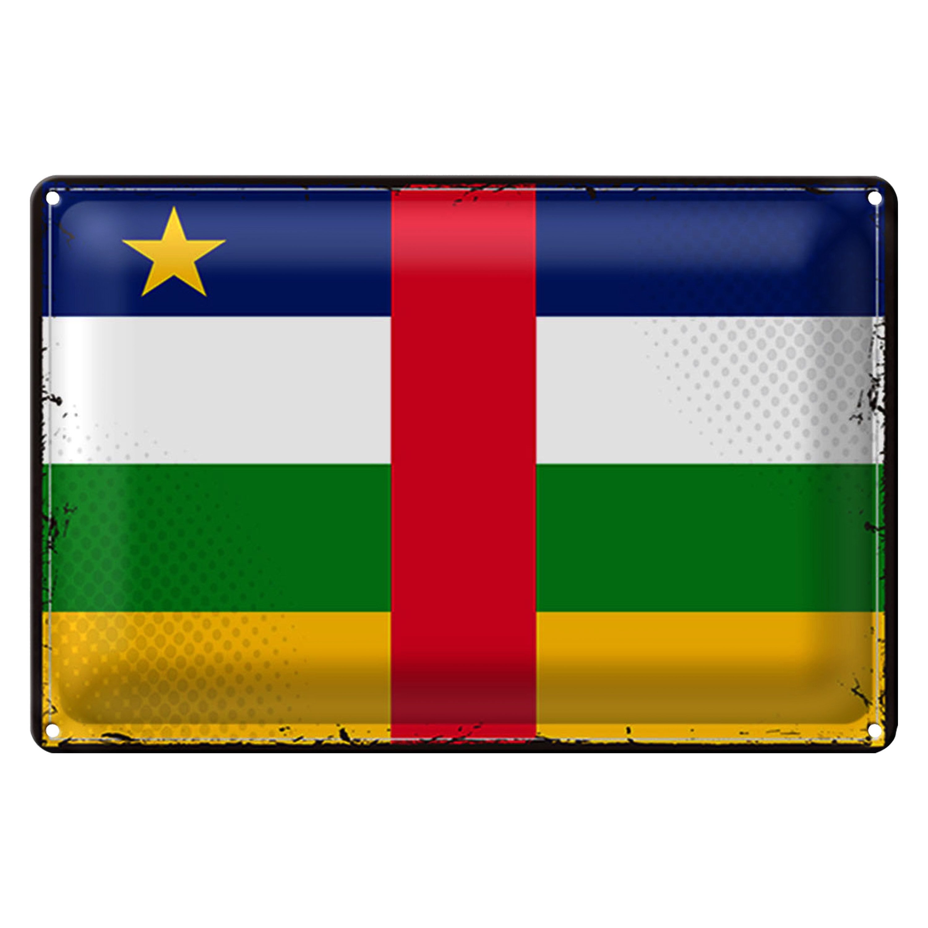 Roomando Metallschild Blechschild Flagge Zentralafrikanische Republik 30x20cm R