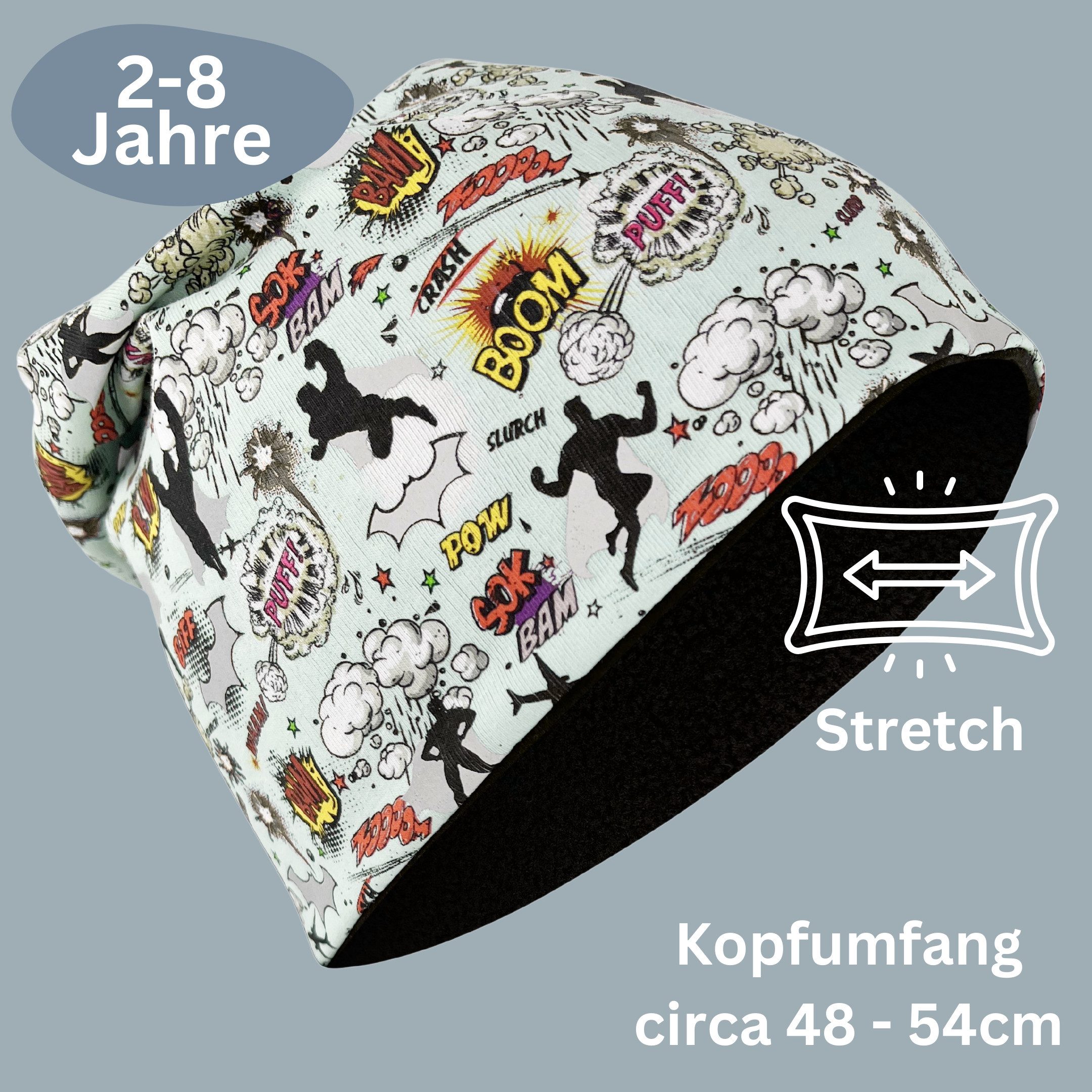 HECKBO Beanie 360° Reflektor Kinder Beanie Mütze & Loop Schal Set – Bild 3 von 5