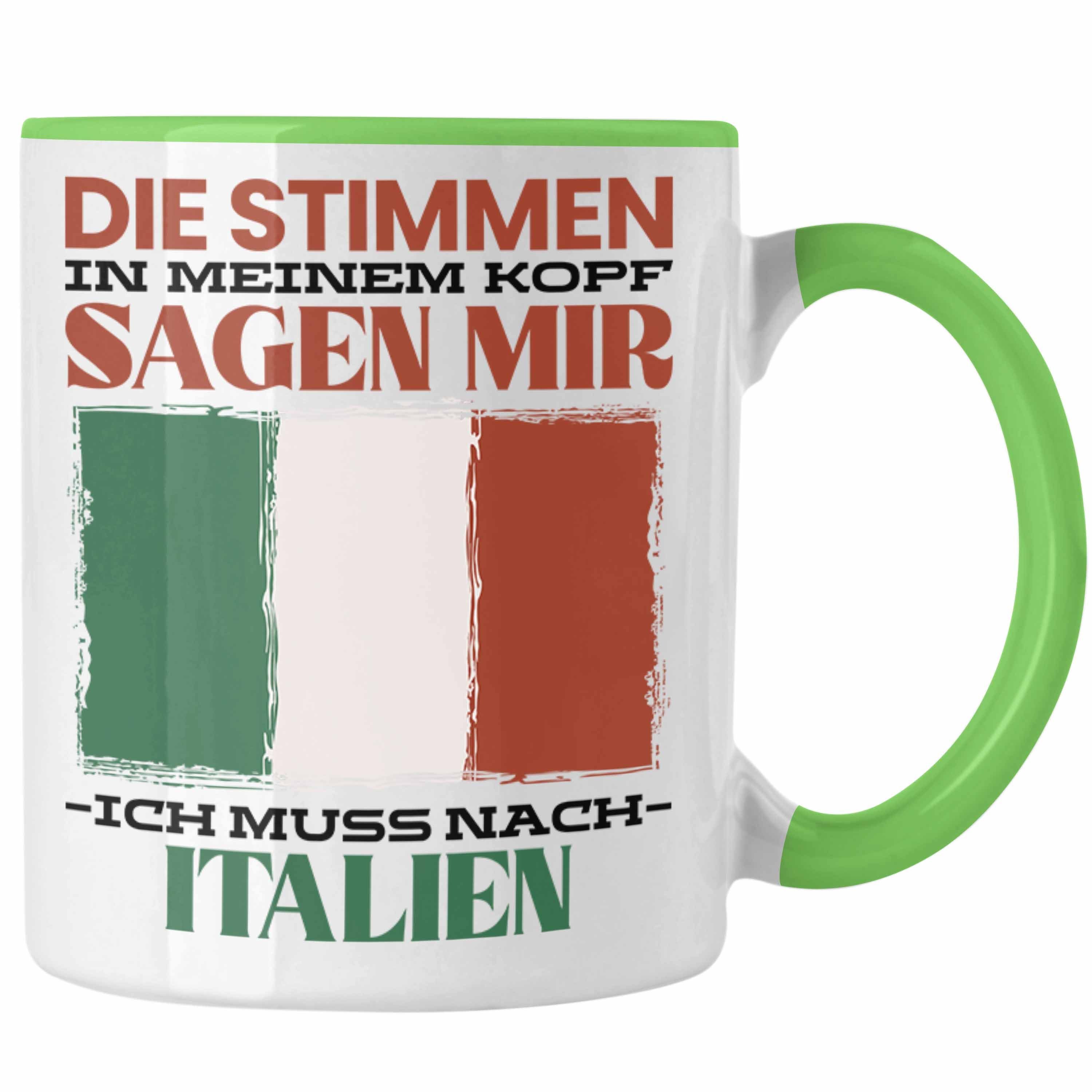 Geschenkidee Italien Tasse Trendation Geschenk Heimat Urlaub Grün Spruch Tasse Italiener