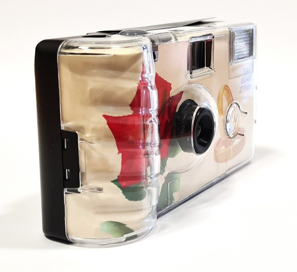 TopShot 1 x Sonderposten Einwegkamera Hochzeit Rosen + Ringe MHD 03.2026 Einwegkamera