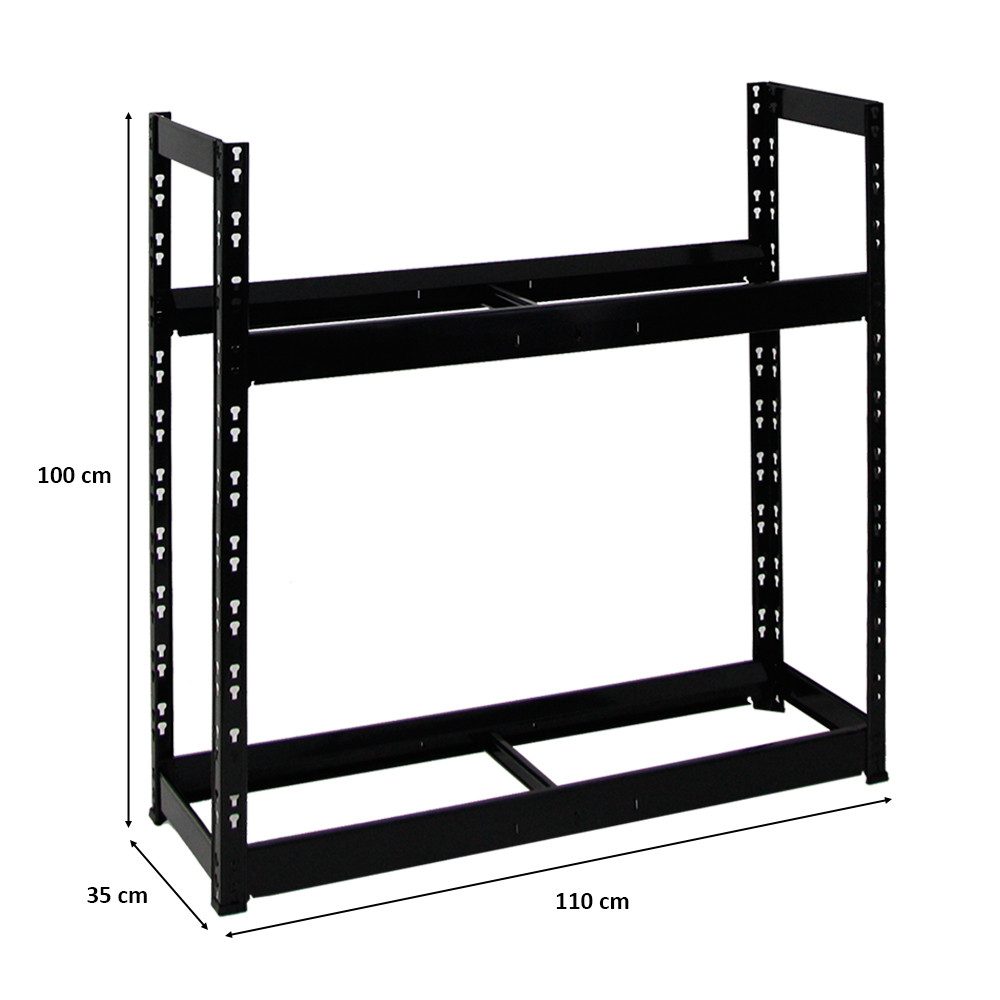 PROREGAL® Schwerlastregal Reifenregal Räderregal TIGER HxBxT 100x110x35cm 8 Reifen auf 2 Ebenen, Für 8 Winterreifen Sommerreifen Allwetterreifen bis 300kg Gesamtlast