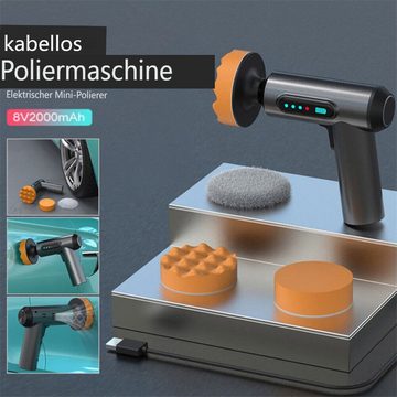 Insma Poliermaschine, 80W Kabellos Digital Akku-Poliermaschine Autopolierer