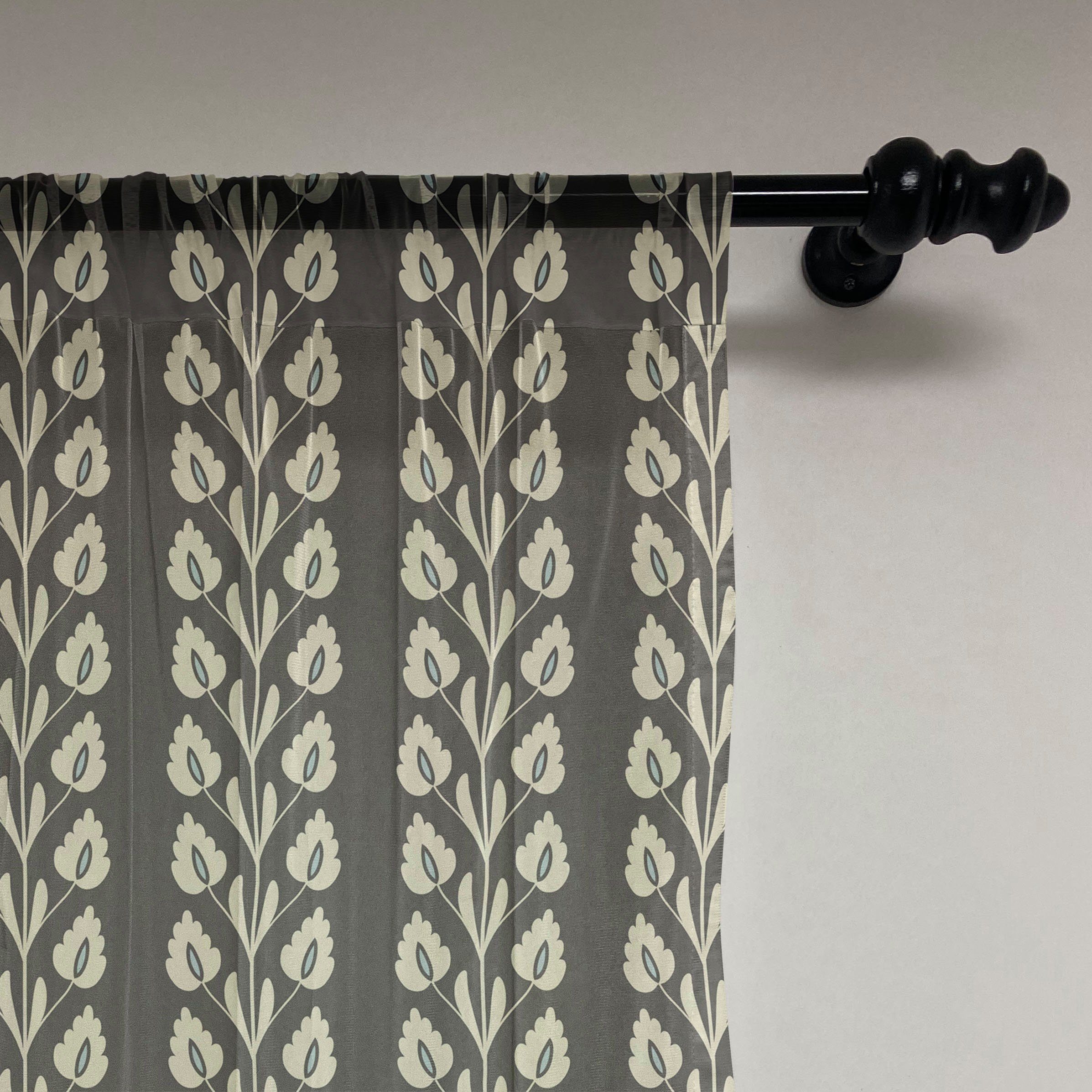 Gardine schiere Blatt Party Vertikale Panels, Schwarz-Weiss Wellenförmige 2 für Hochzeit Abakuhaus, Drapierung