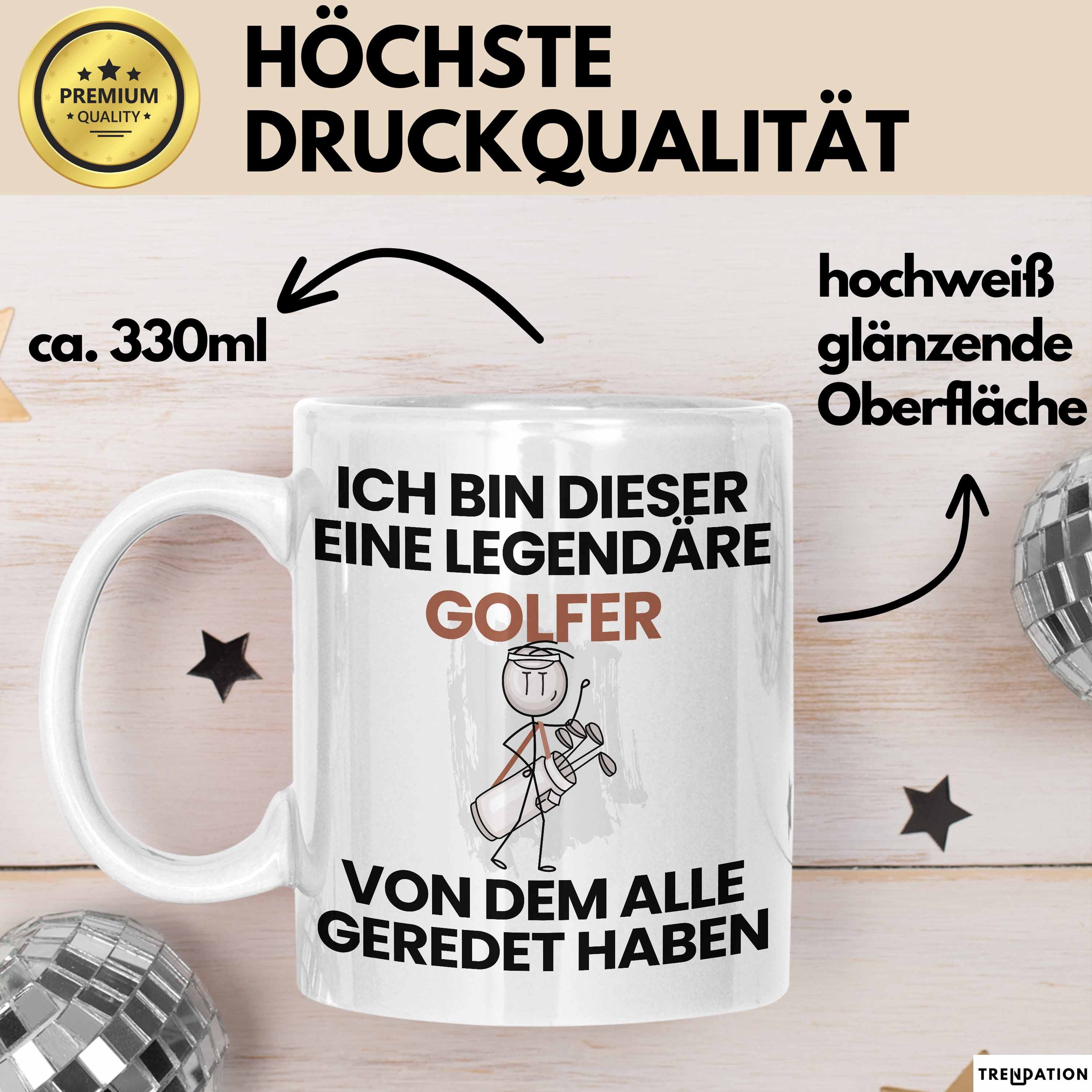 Trendation Tasse Golfer Geschenk Tasse Lustige Geschenkidee Geburtstag für Golfer Ich B