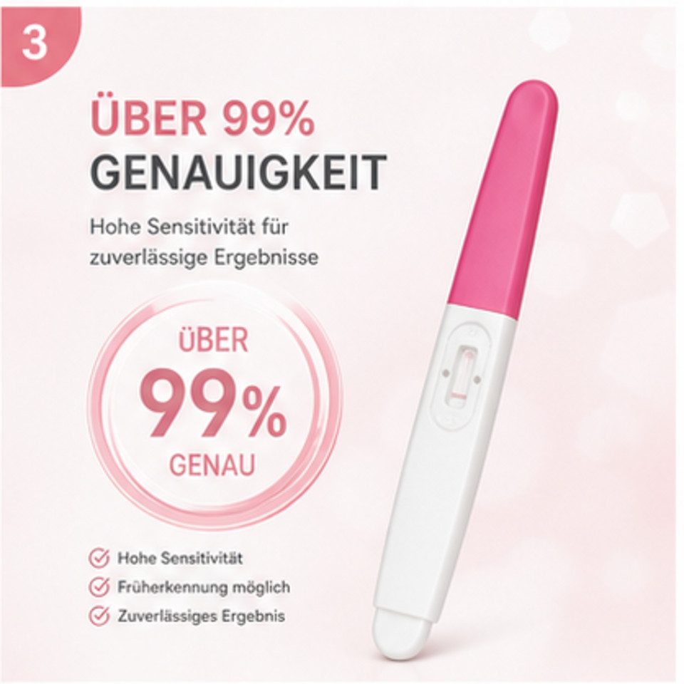 Safecare Bio-Tech Schwangerschaftstest Frühtest - 25 miu/ml Ultra Empfindlich HCG Midstream Urin Teststreifen, Schnelltest, 3-tlg., Urin-Test, Schnelles Ergebni – Bild 4 von 5