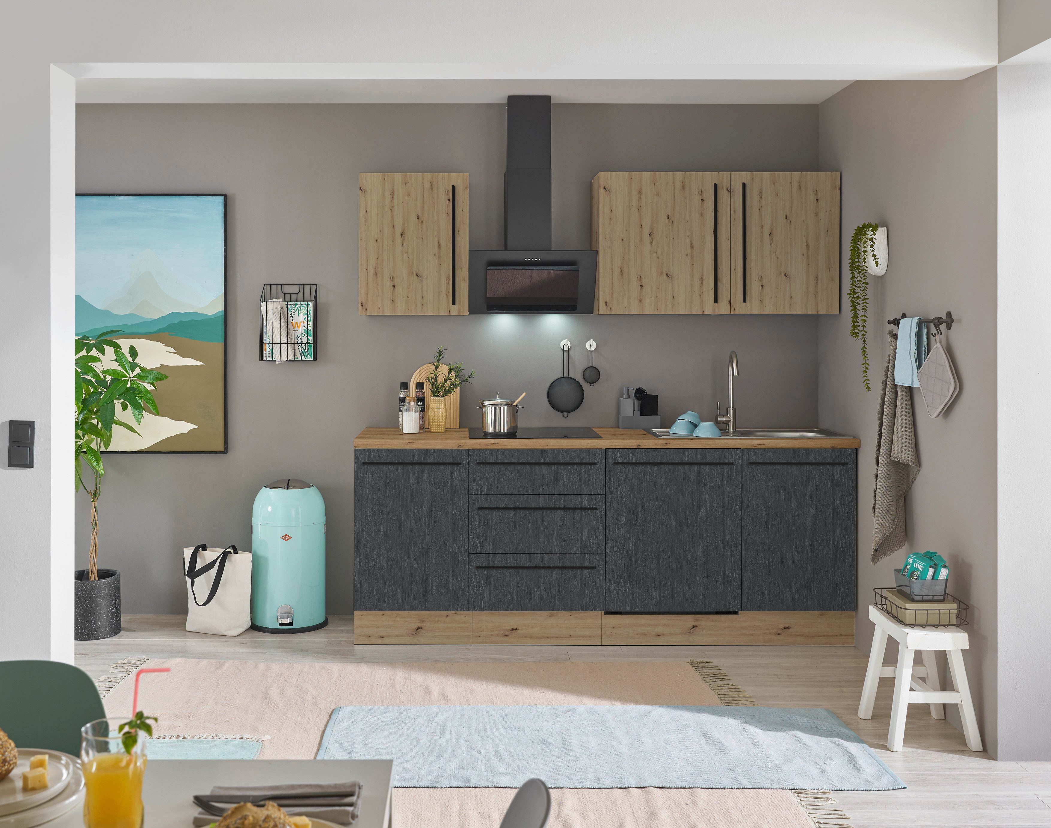 KOCHSTATION Küchenzeile Florida, Breite 220 cm, Softclose für Türen und Sch günstig online kaufen