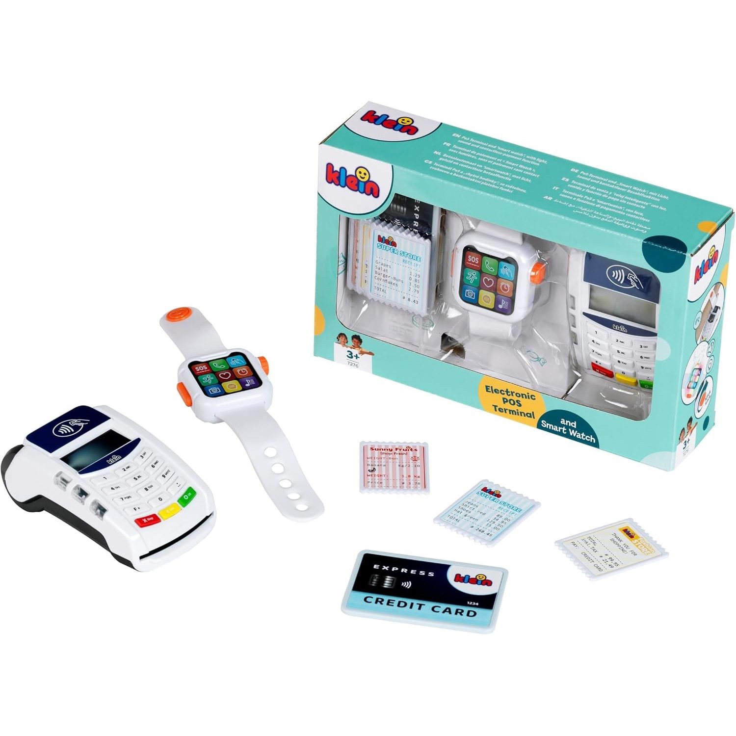 Theo Klein Spielkasse 7276 MM - PoS Terminal und Smart Watch, mit Licht, Soun