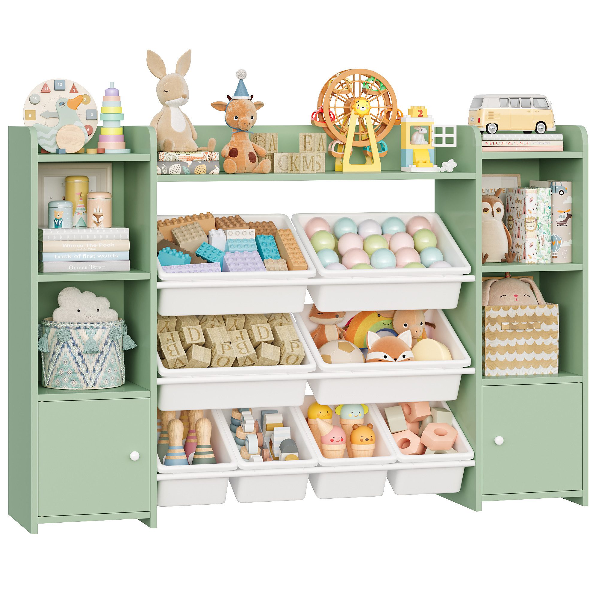 Homfa Spielzeugtruhe, Kinderregal Bücherregal Spiegelregal mit günstig online kaufen