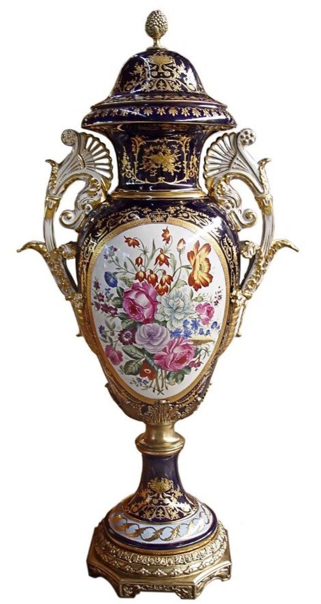 H. Limited mit Porzellan 126 Casa cm Luxus Dekoobjekt Edition Barock Padrino Deckel Vase -