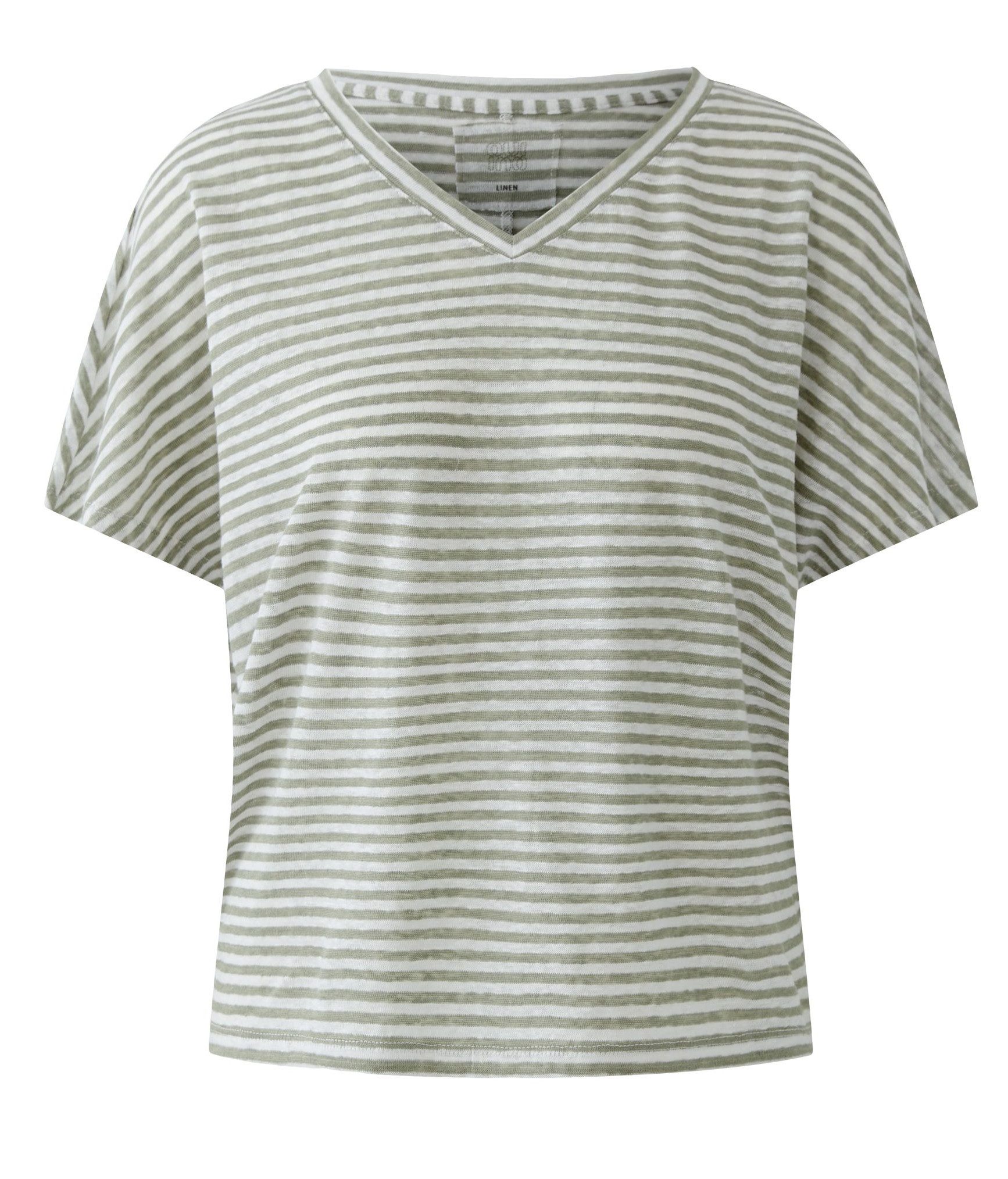 Oui T-Shirt Oui Leinen T-Shirt in modischem Shape (1-tlg)