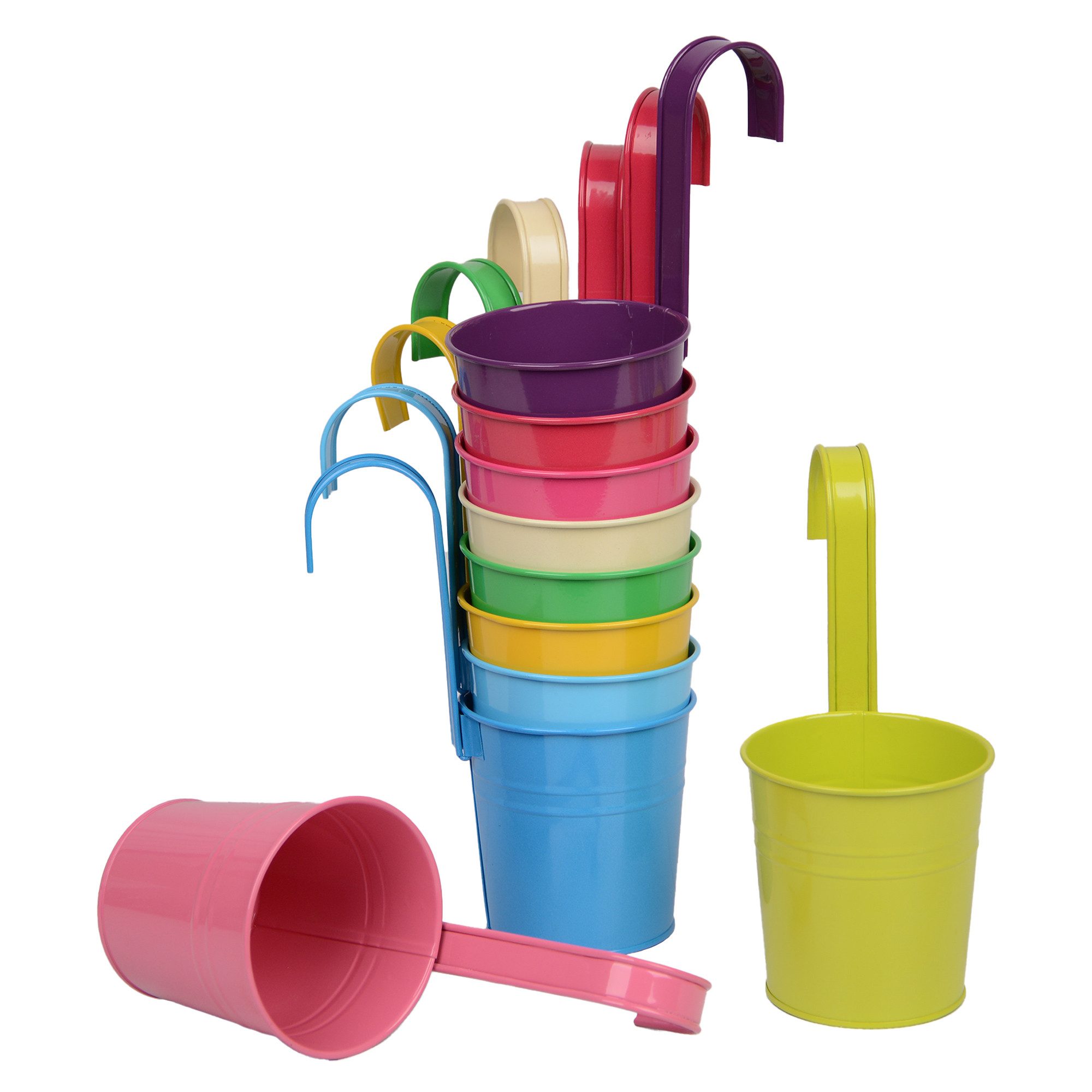 UNUS GARDEN Blumentopf Metall Blumentopf Set 10 teilig bunt Hängetöpfe mit günstig online kaufen