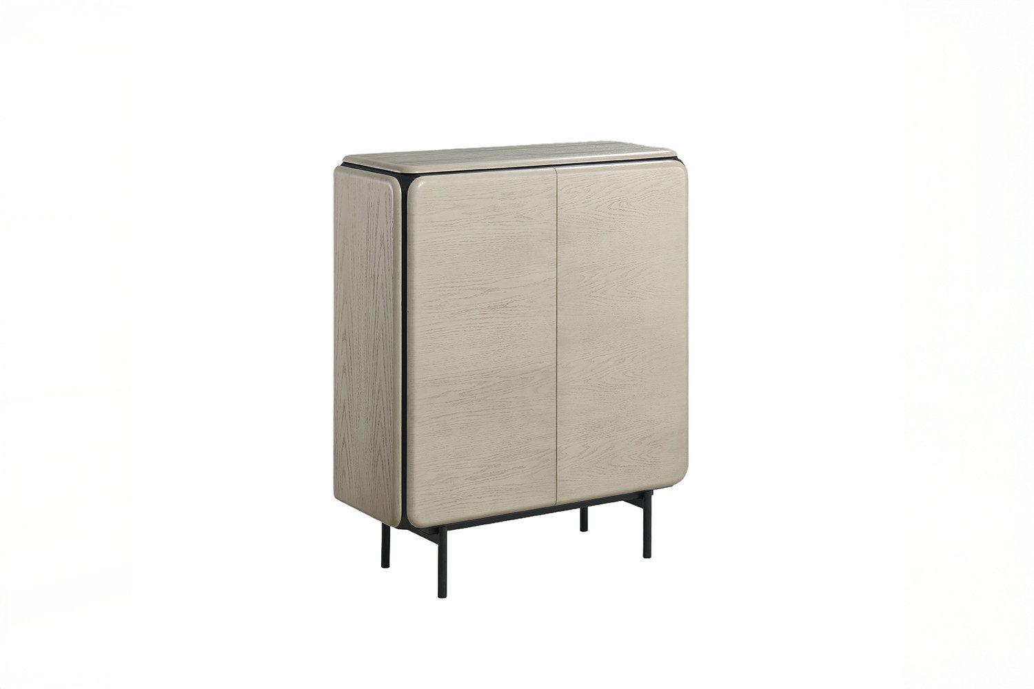 KAWOLA Highboard AVRIL moderne Kommode, viel Stauraum, 2 Türen Eiche grau, Einlegeböden verstellbar