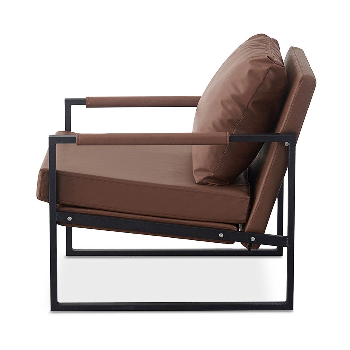 Divit Regal Sessel Kunstleder braun LW2 Loungesessel 70x60x28,5 cm Wohnzimmersesse – Bild 3 von 5