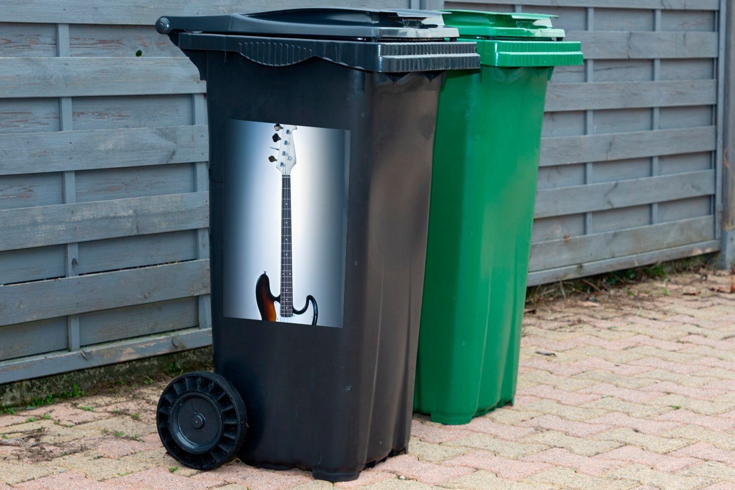 MuchoWow Wandsticker Die Saiten (1 Mülleimer-aufkleber, Mülltonne, E-Gitarre einer Abfalbehälter Container, Sticker, St)