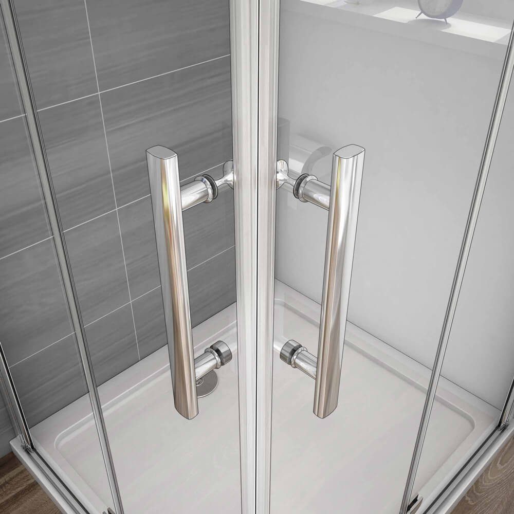 duschspa Eckdusche Eckeinstieg Duschkabine Duschabtrennung Duschtür Falttür ESG NANO Glas, BxT: 70x70 cm, Einscheibensicherheitsglas, Sicherheitsglas, Set, ebenerdiger Einbau möglich