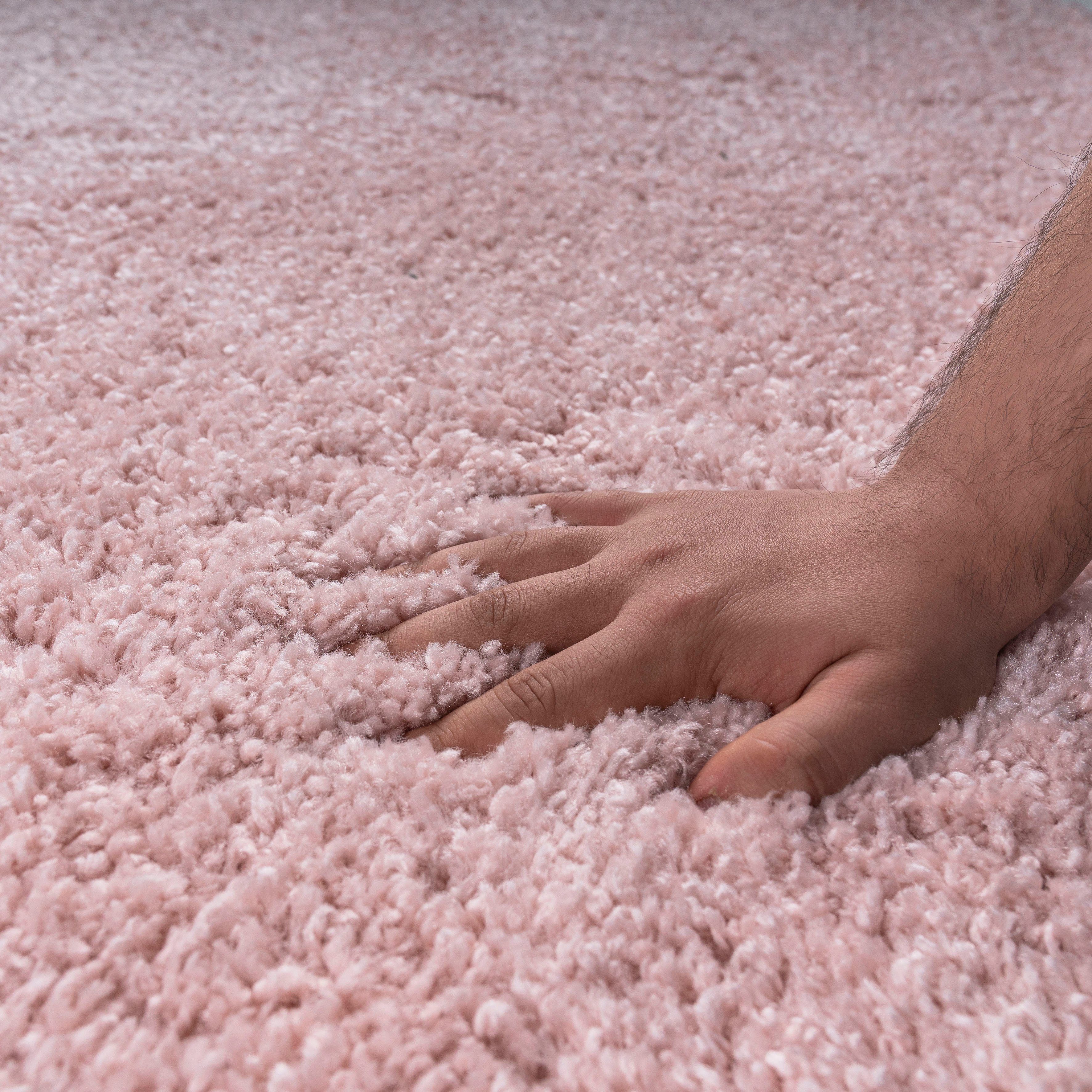 Teppich mm, rosa Teppich 45 weich kuschelig und Höhe: einfarbig, rund, Home affaire, Uni-Farben, rund, besonders Viva