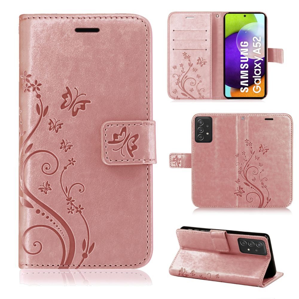 betterfon Handyhülle Handytasche für Samsung Galaxy A52 5G Wallet Case Handyhülle Grau, Wallet Case mit Kartenfächern Magnetverschluss und weicher Innenhülle