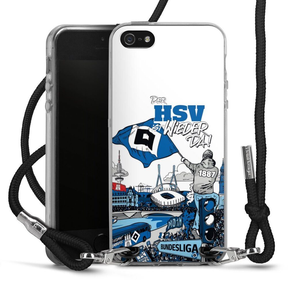 DeinDesign Handyhülle Hamburger SV Offizielles Lizenzprodukt Aufstieg, Apple iPhone 5 Handykette Hülle mit Band Case zum Umhängen