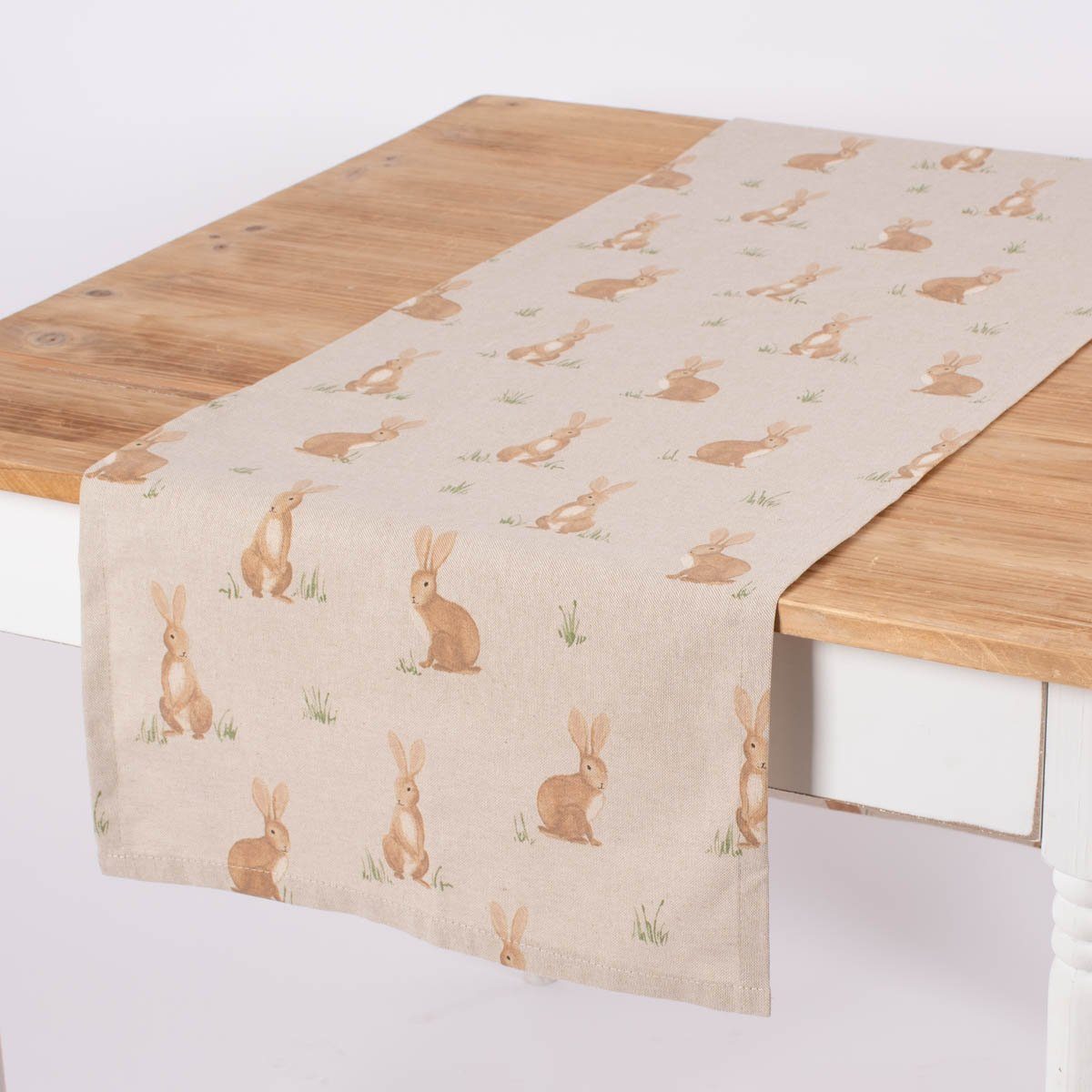SCHÖNER LEBEN. Tischläufer Tischläufer Aquarell Woodland Rabbit natur 40x16 günstig online kaufen