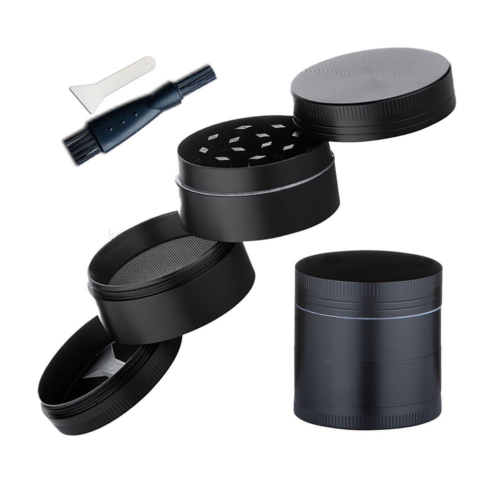 Coumo Kräutermühle Grinder Crusher, Schwarz, ⌀ 4cm, Metall Kräutermühle